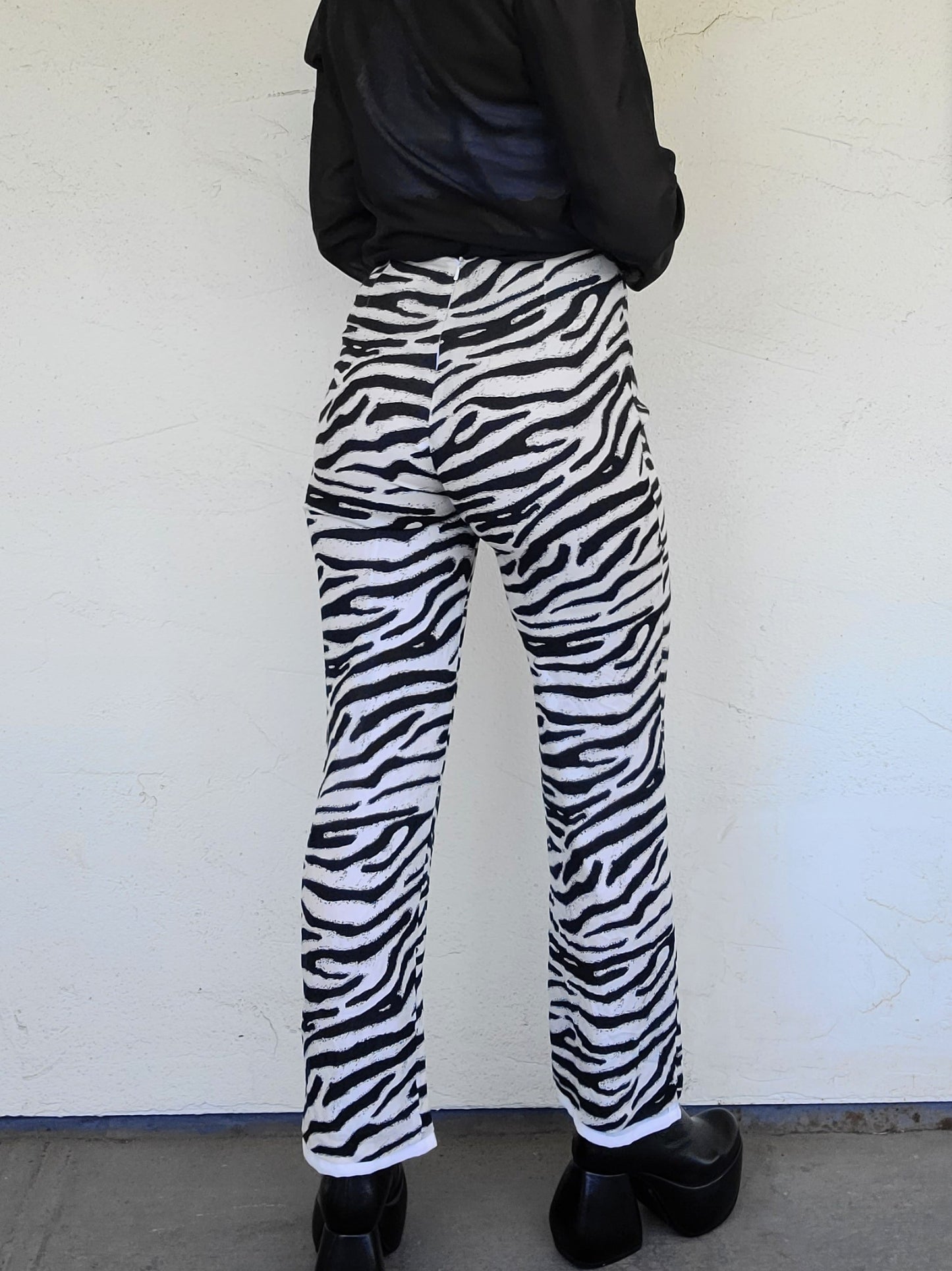 The Sarah Silk Zebra Pants XS-S