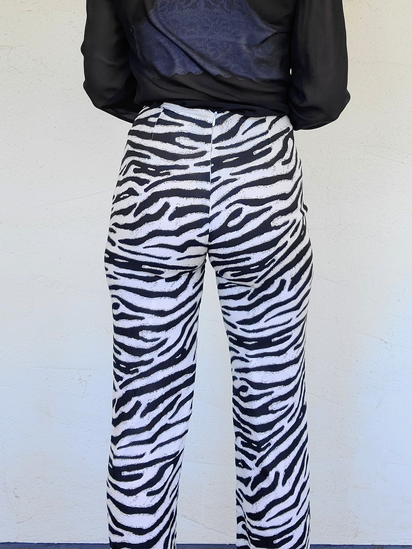 The Sarah Silk Zebra Pants XS-S