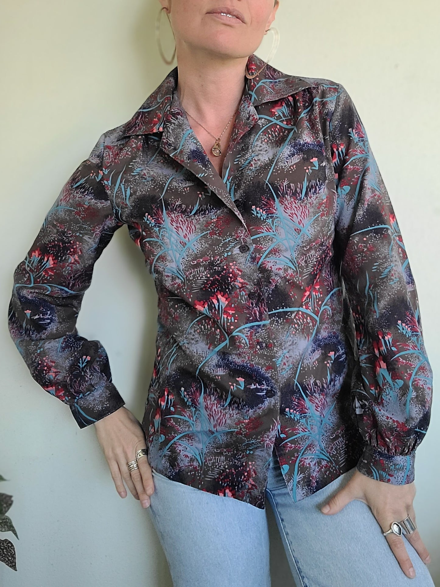 The Late Night Lagoon Vintage 70s Button Down M