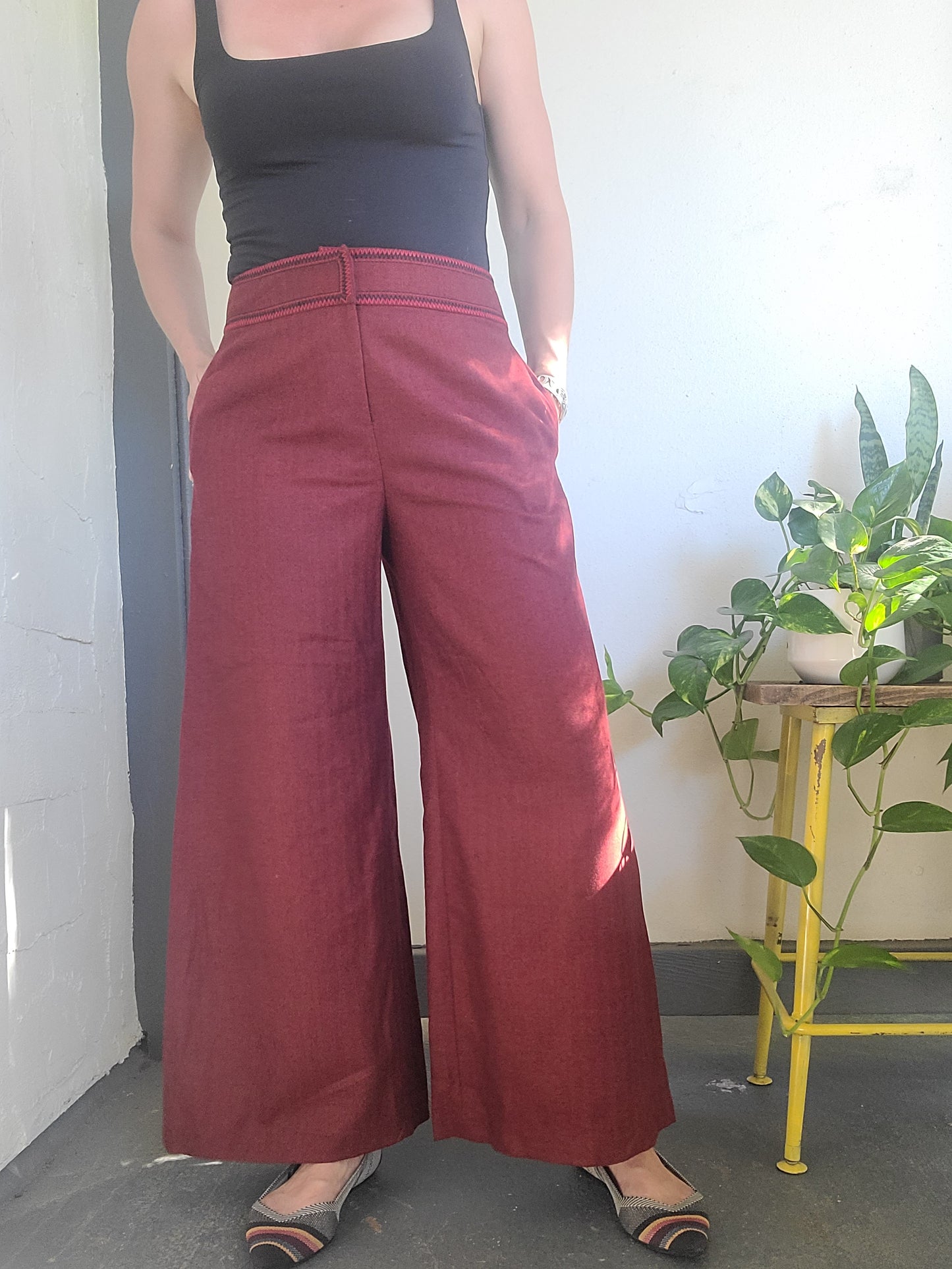 The Ruby Thin Wool Wide Leg Cropped Pants 30 NWT