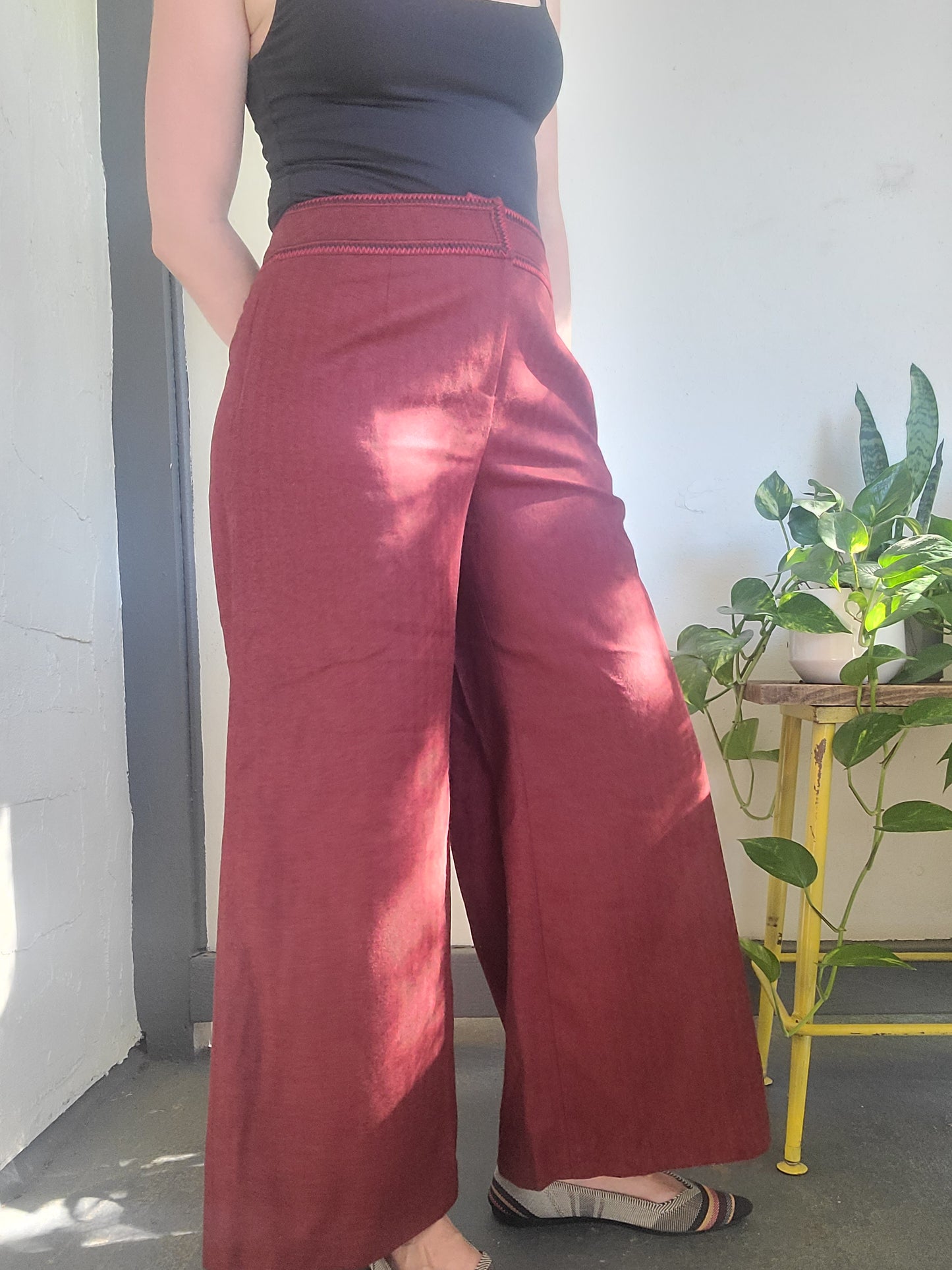 The Ruby Thin Wool Wide Leg Cropped Pants 30 NWT