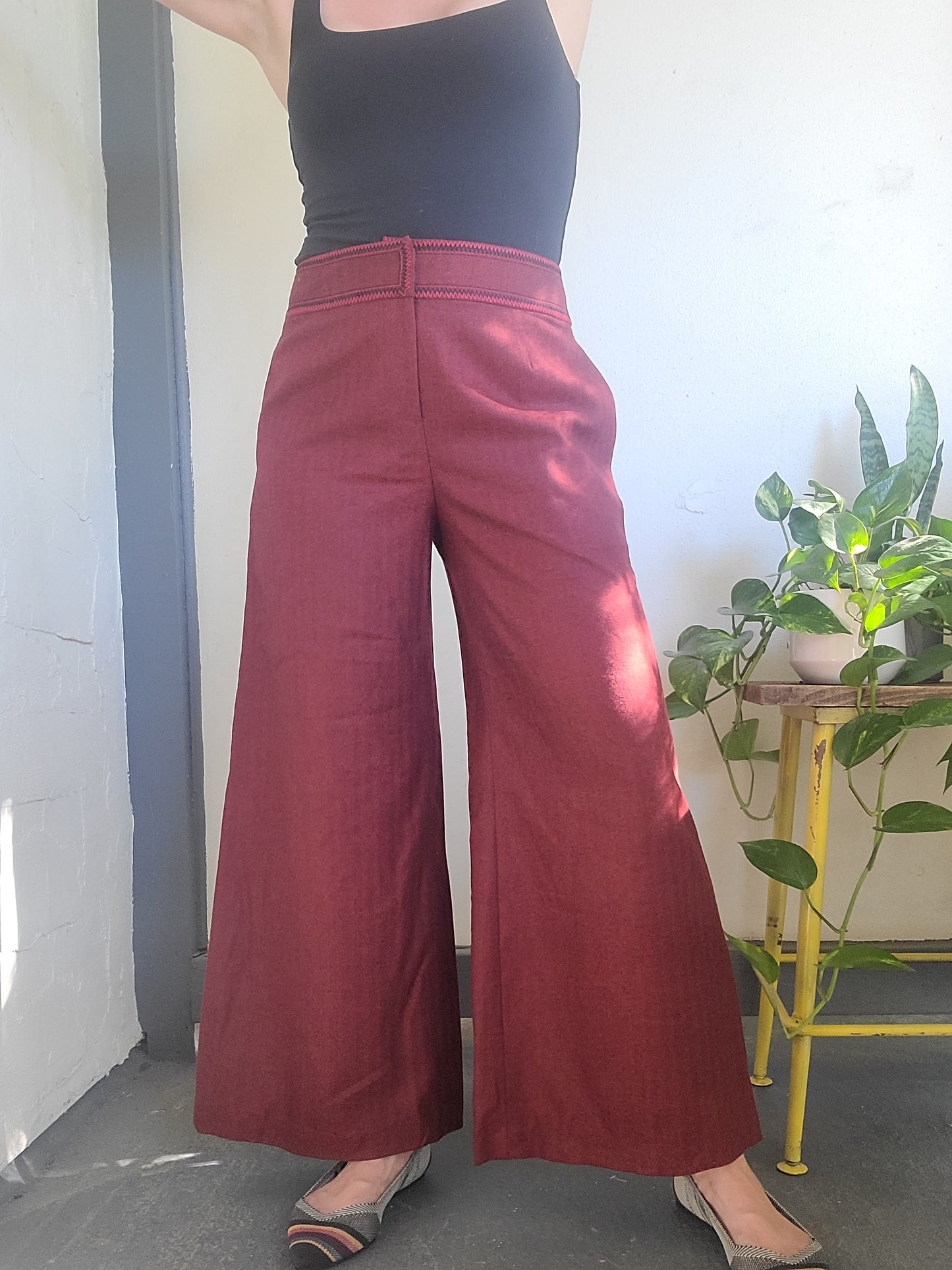 The Ruby Thin Wool Wide Leg Cropped Pants 30 NWT