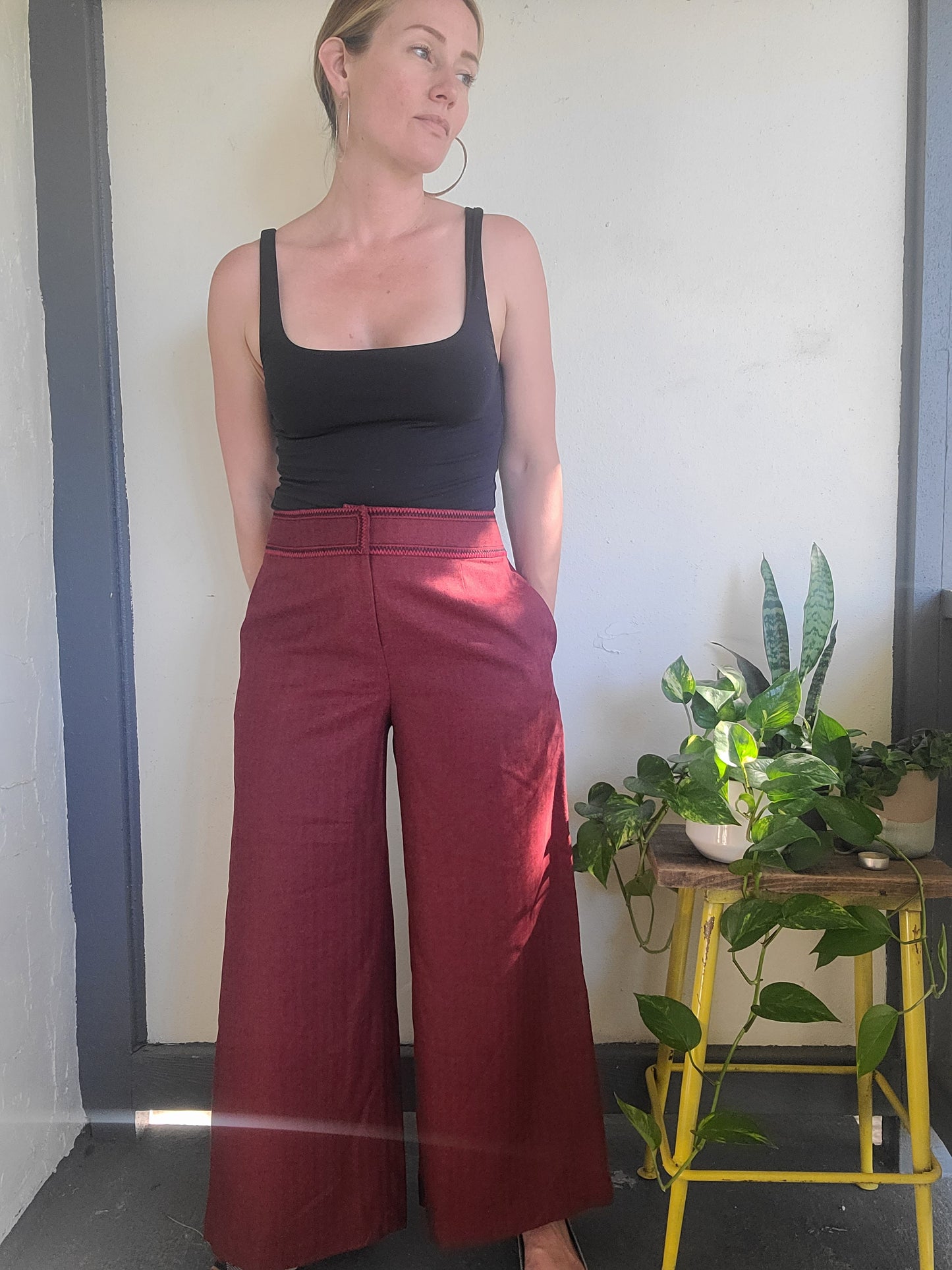 The Ruby Thin Wool Wide Leg Cropped Pants 30 NWT