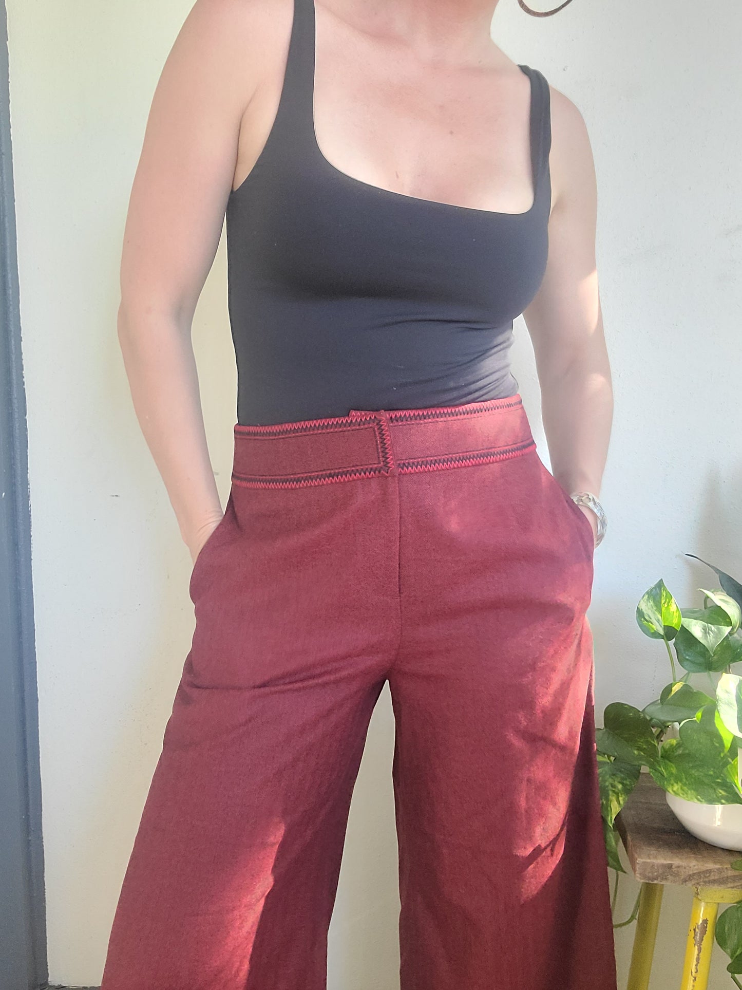 The Ruby Thin Wool Wide Leg Cropped Pants 30 NWT