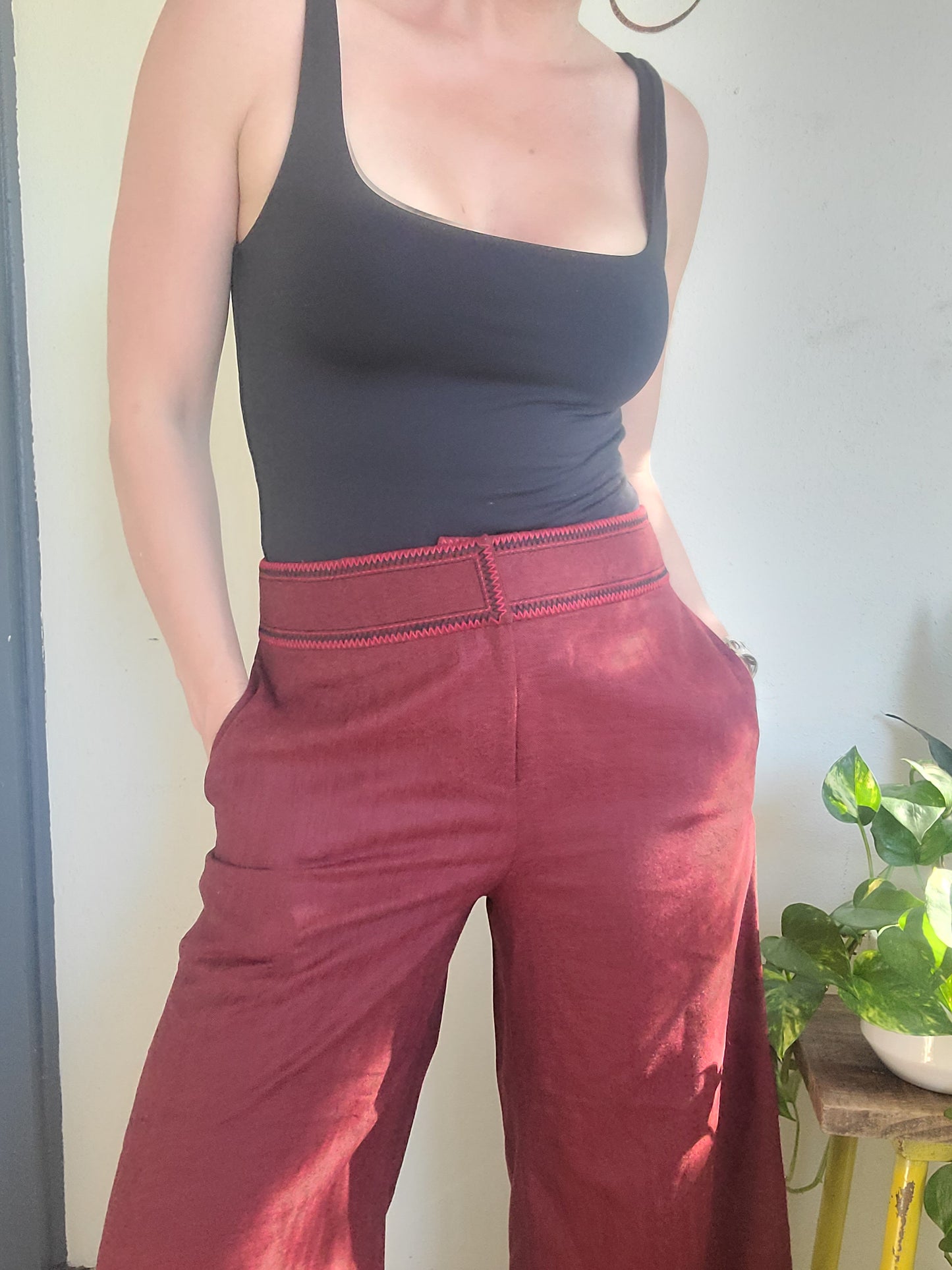 The Ruby Thin Wool Wide Leg Cropped Pants 30 NWT