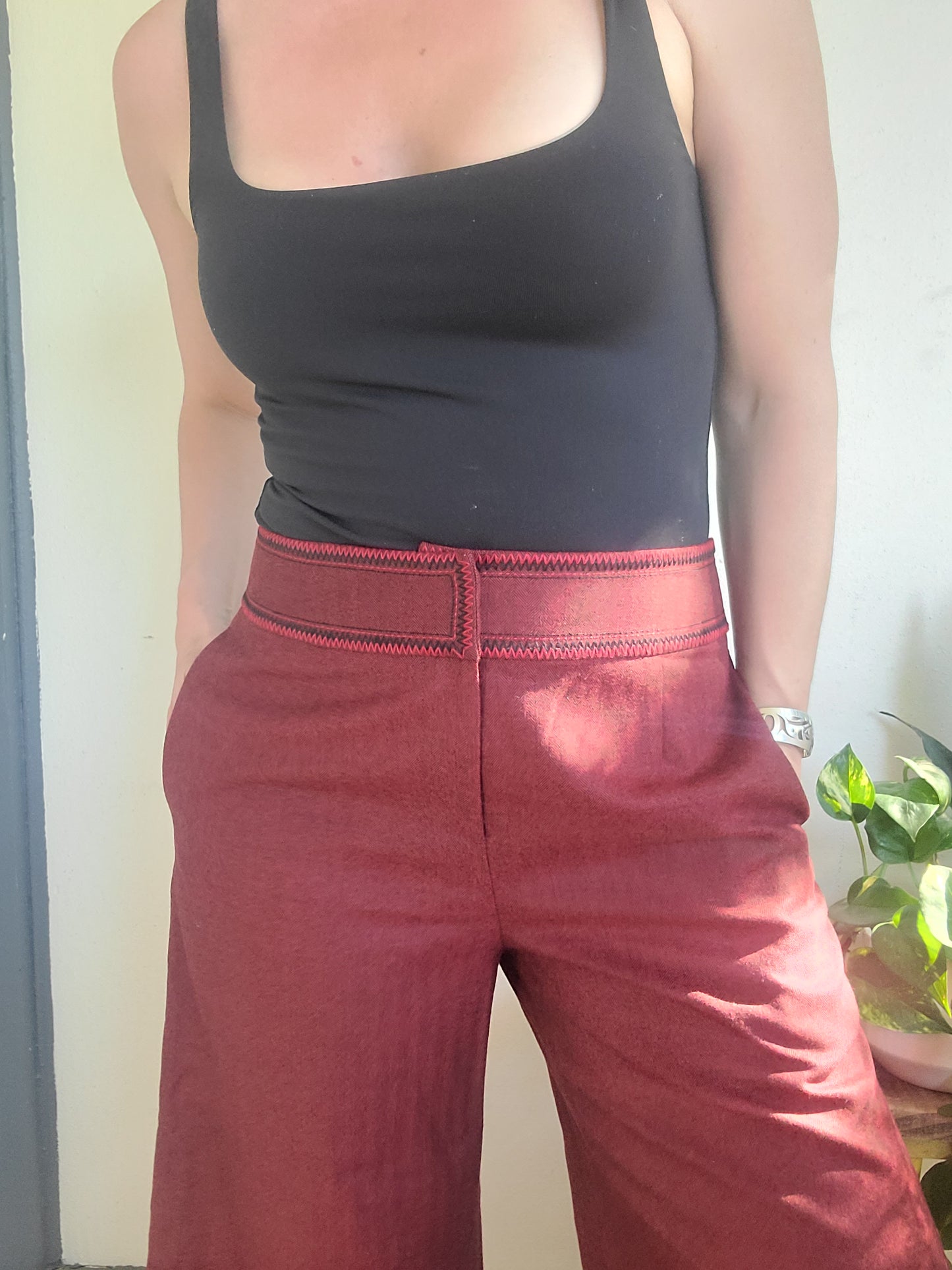 The Ruby Thin Wool Wide Leg Cropped Pants 30 NWT