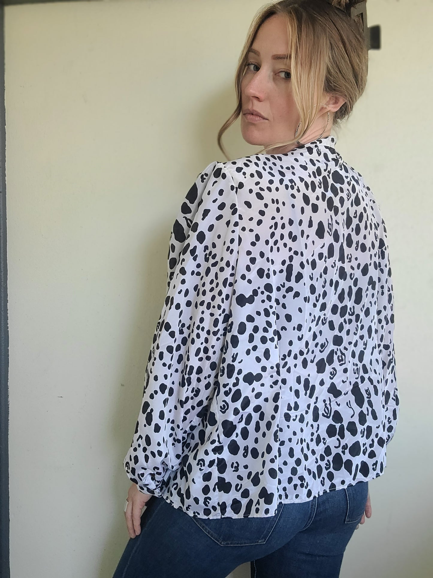 The Cruella Deville Bell Sleeve Blouse NWT L