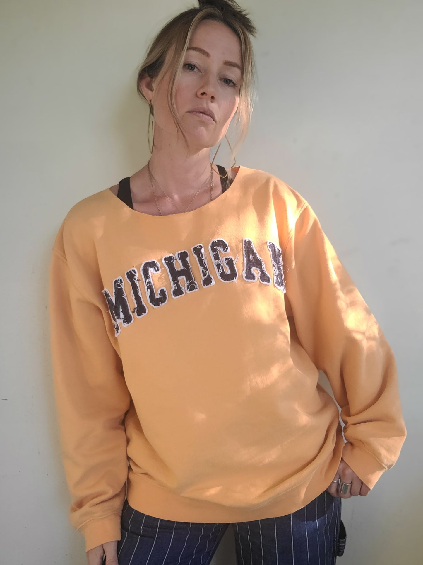 The Reworked Vintage Cotton Michigan Crewneck L