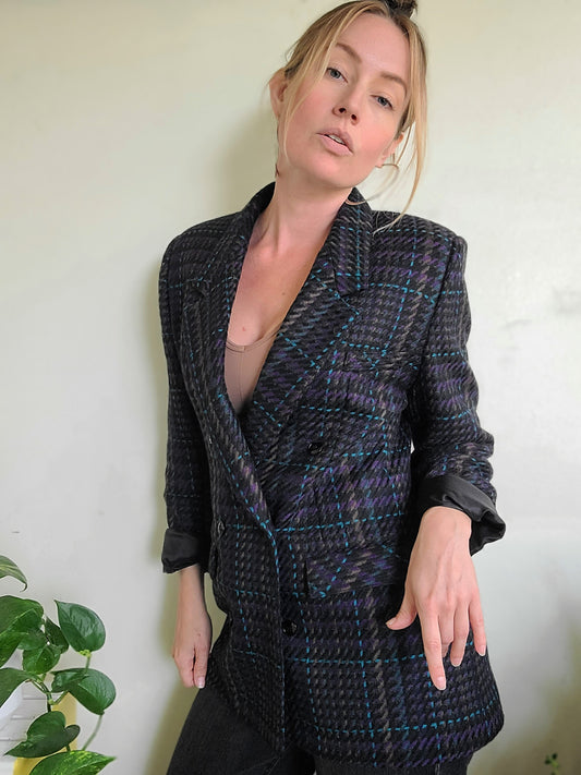 The Coco Vintage 80s Double Breasted Wool Blazer M