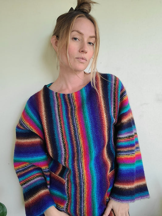 The Technicolor Dream Vintage 1970s Tunic Sweater M