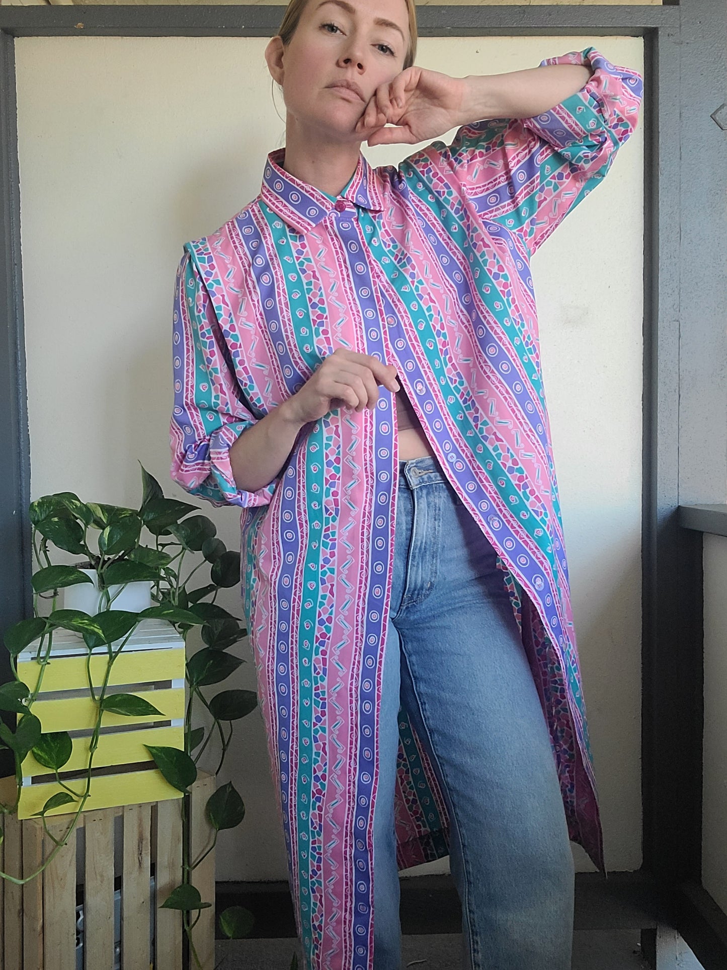 The Schrader Vintage 80s Duster + Dress M-L