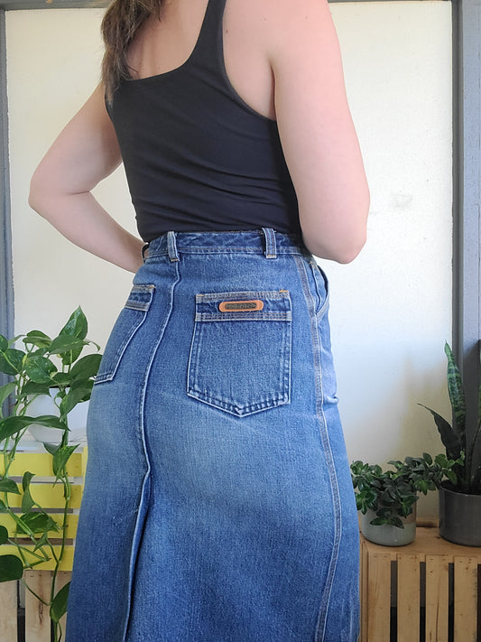 The Leo Chevalier 90s Does 70s Denim Skirt XS-S