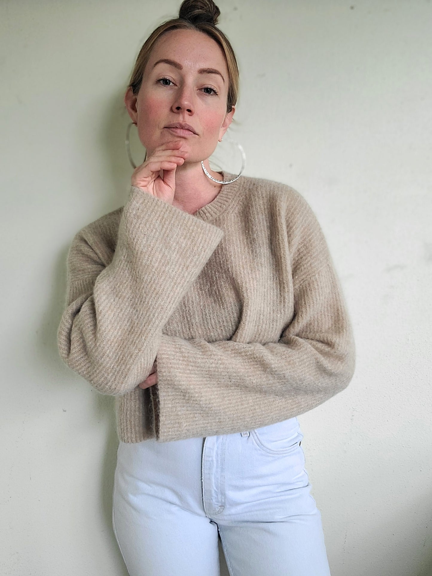 The Babaton Cropped Wool + Mohair Sweater M