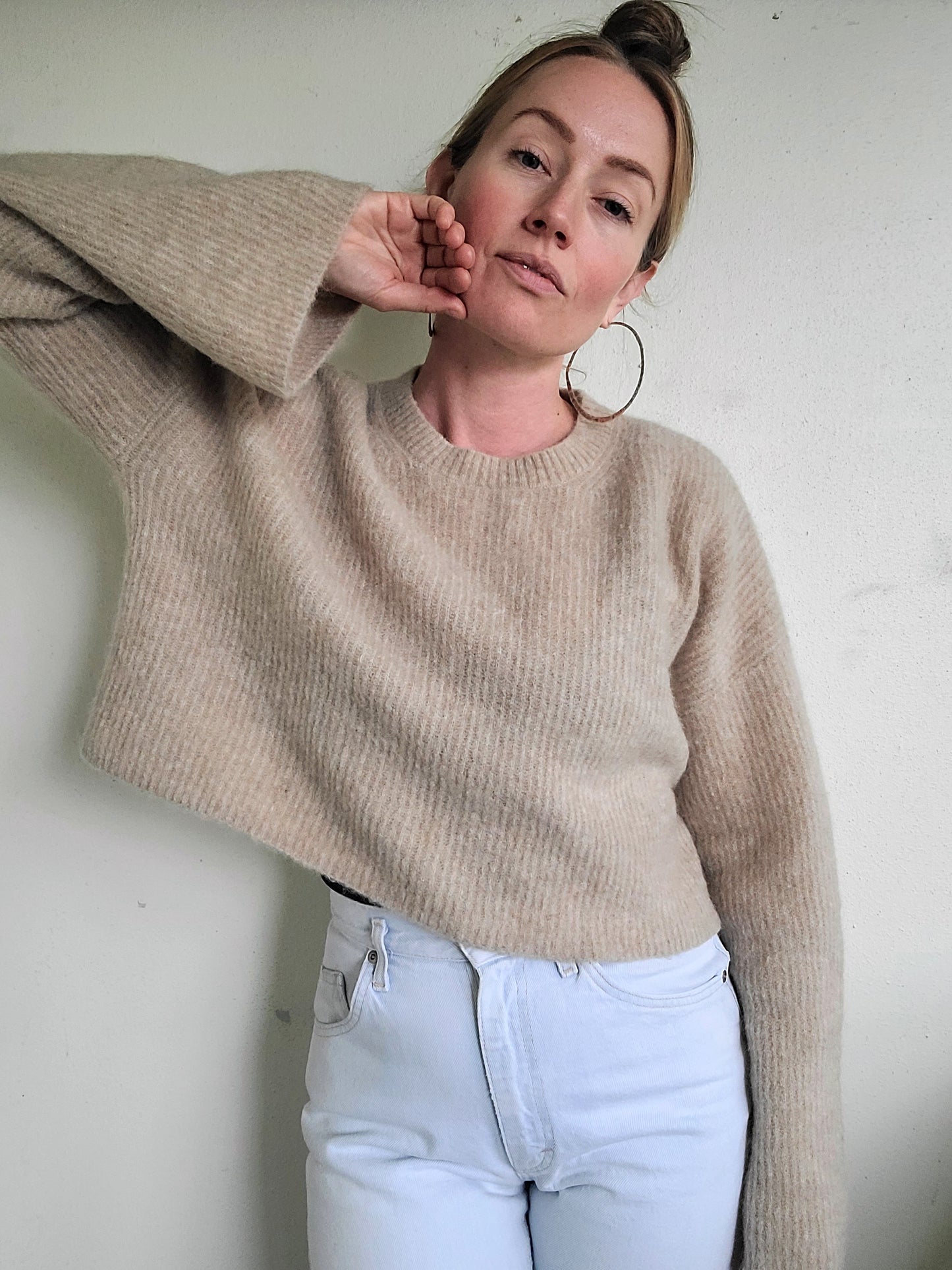 The Babaton Cropped Wool + Mohair Sweater M