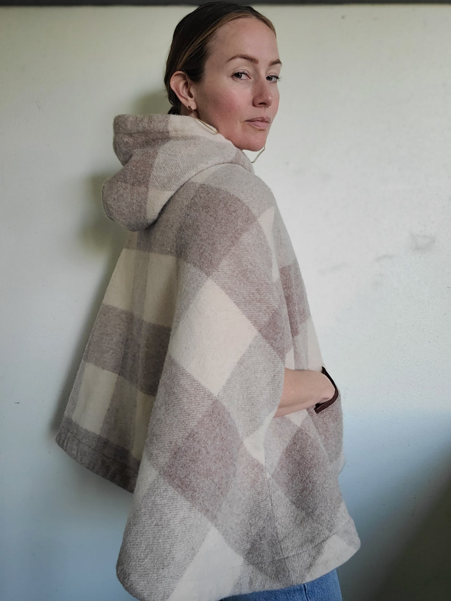 The Anne Wool Plaid Cape by Tuck Shop Trading Co. O/S