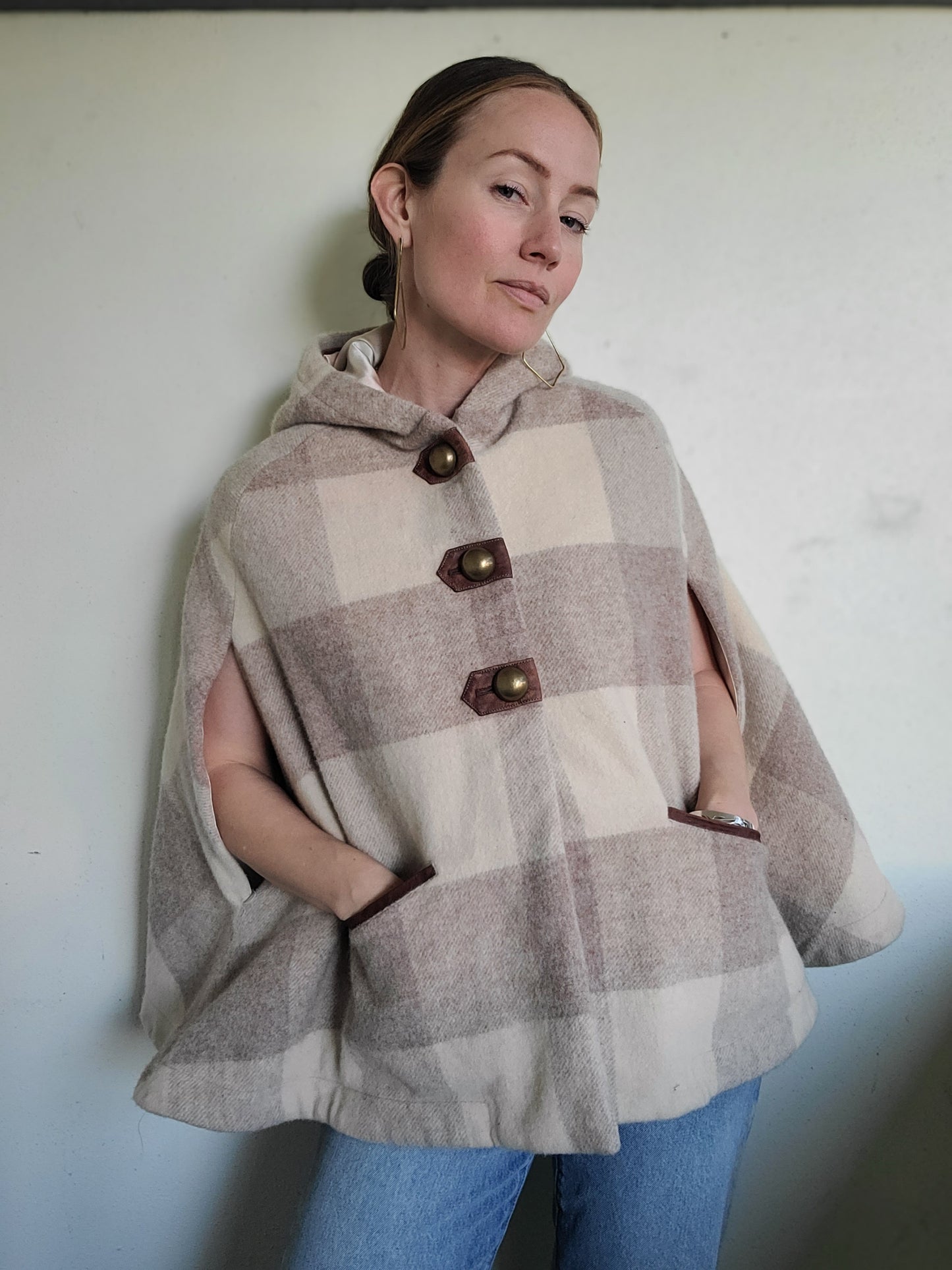 The Anne Wool Plaid Cape by Tuck Shop Trading Co. O/S