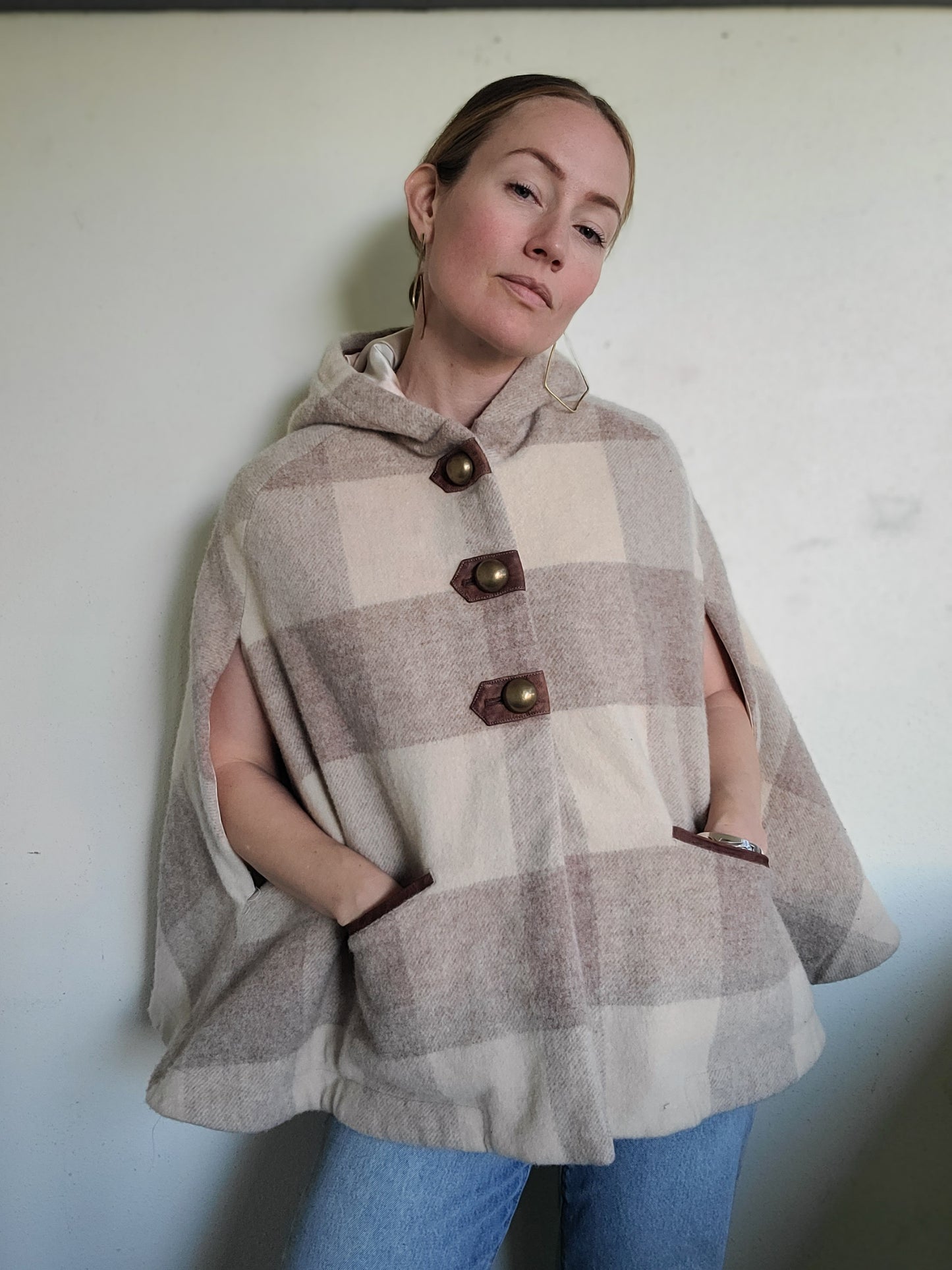 The Anne Wool Plaid Cape by Tuck Shop Trading Co. O/S