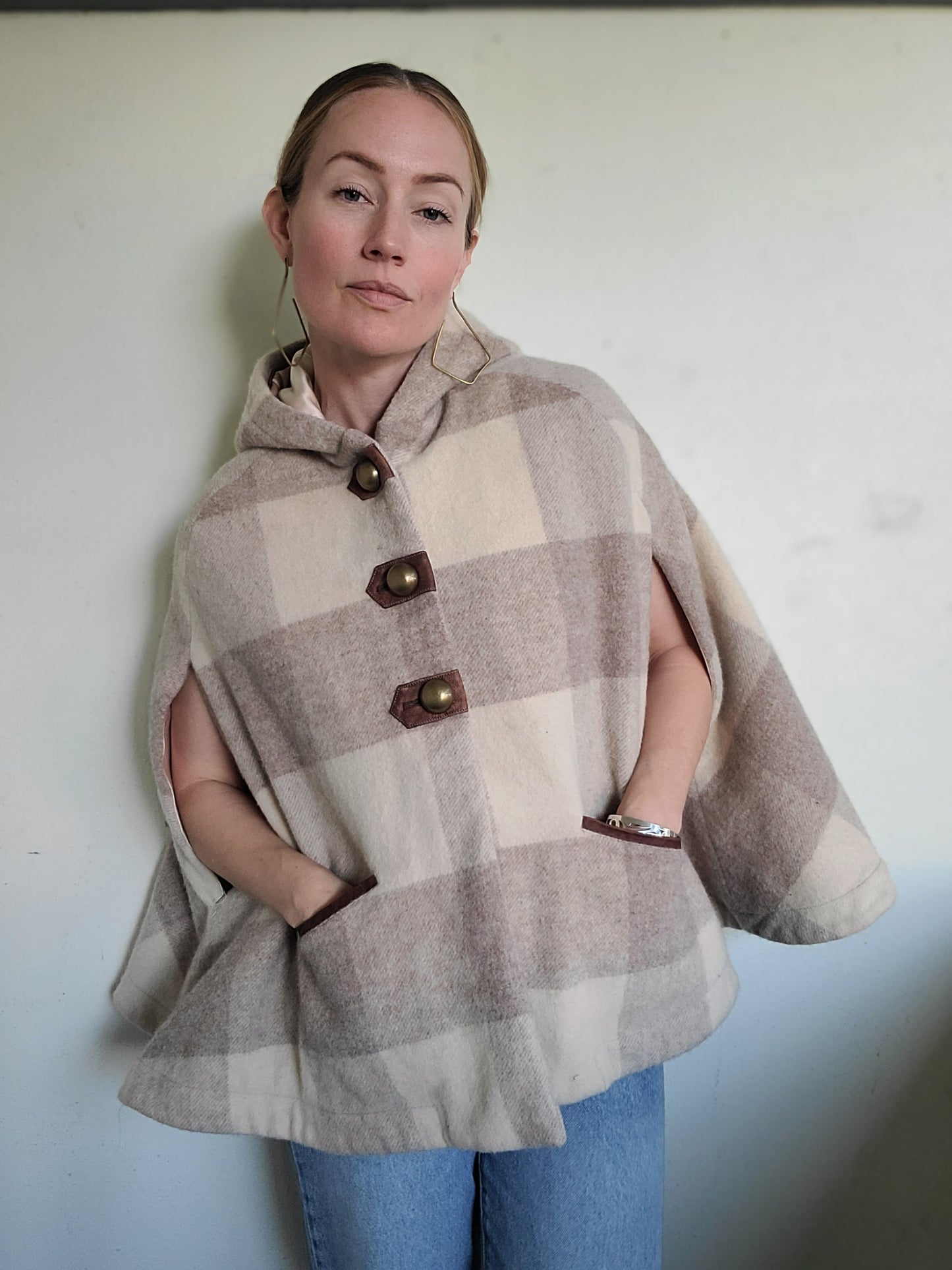 The Anne Wool Plaid Cape by Tuck Shop Trading Co. O/S