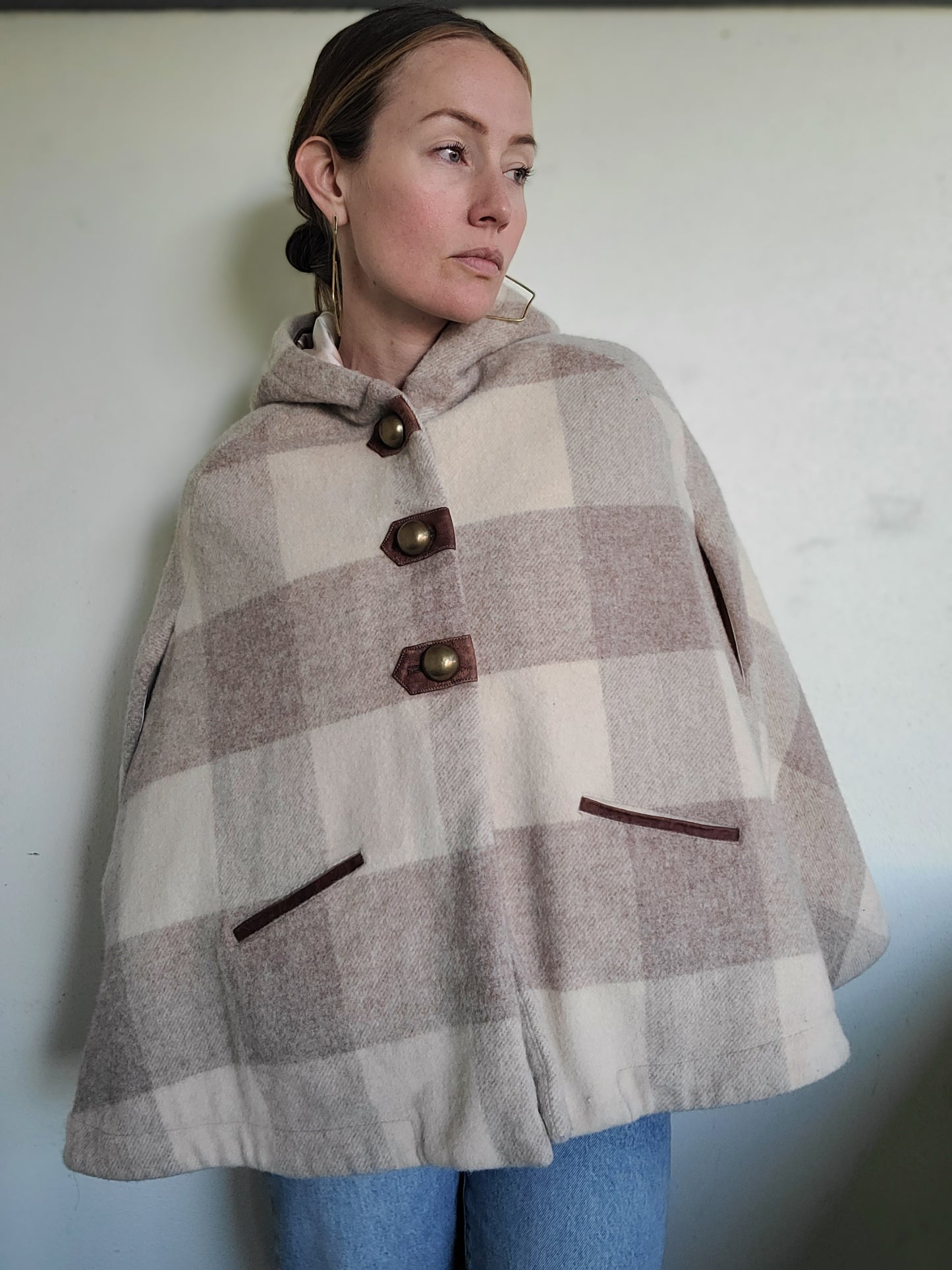 The Anne Wool Plaid Cape by Tuck Shop Trading Co. O/S