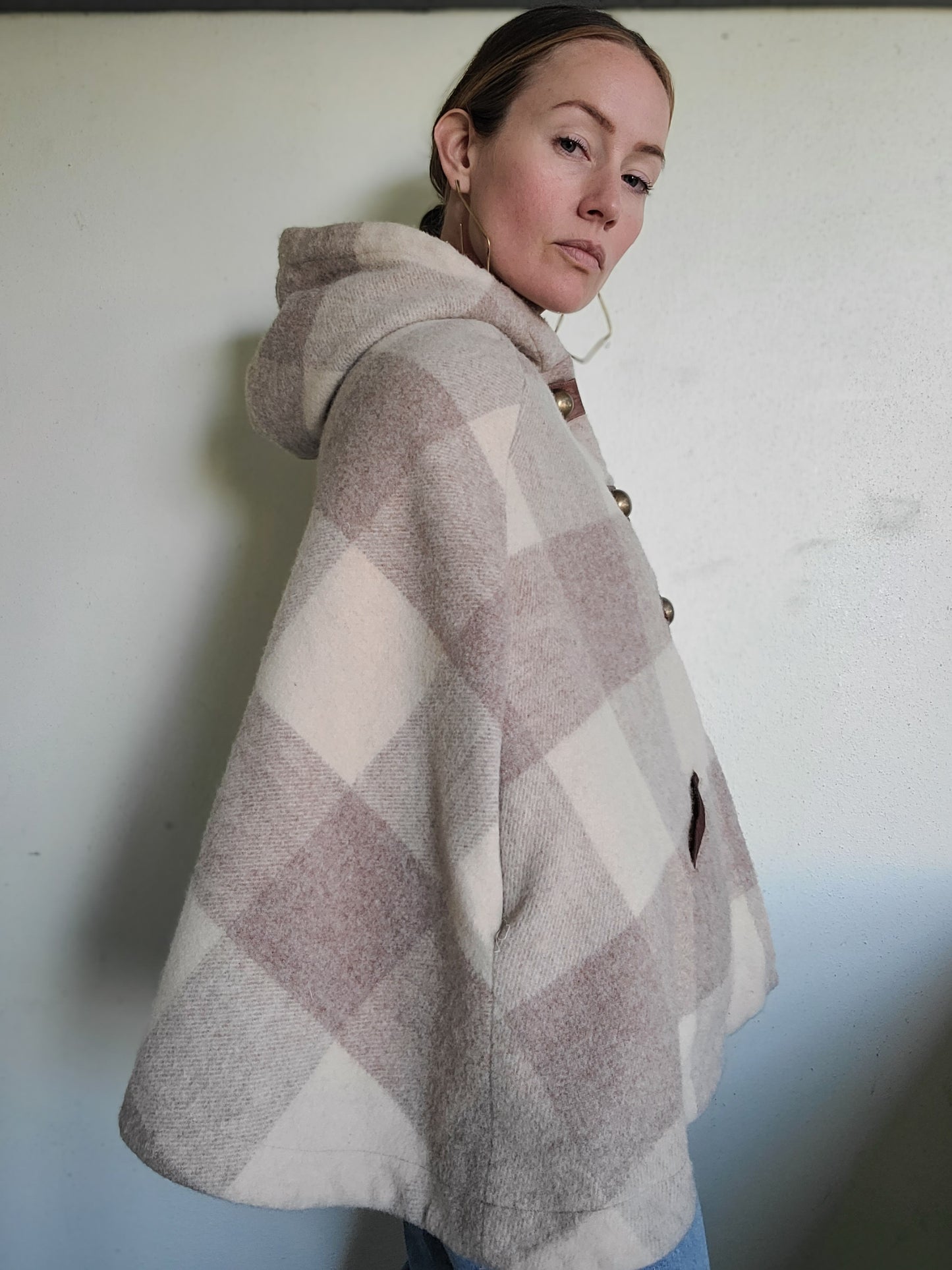 The Anne Wool Plaid Cape by Tuck Shop Trading Co. O/S