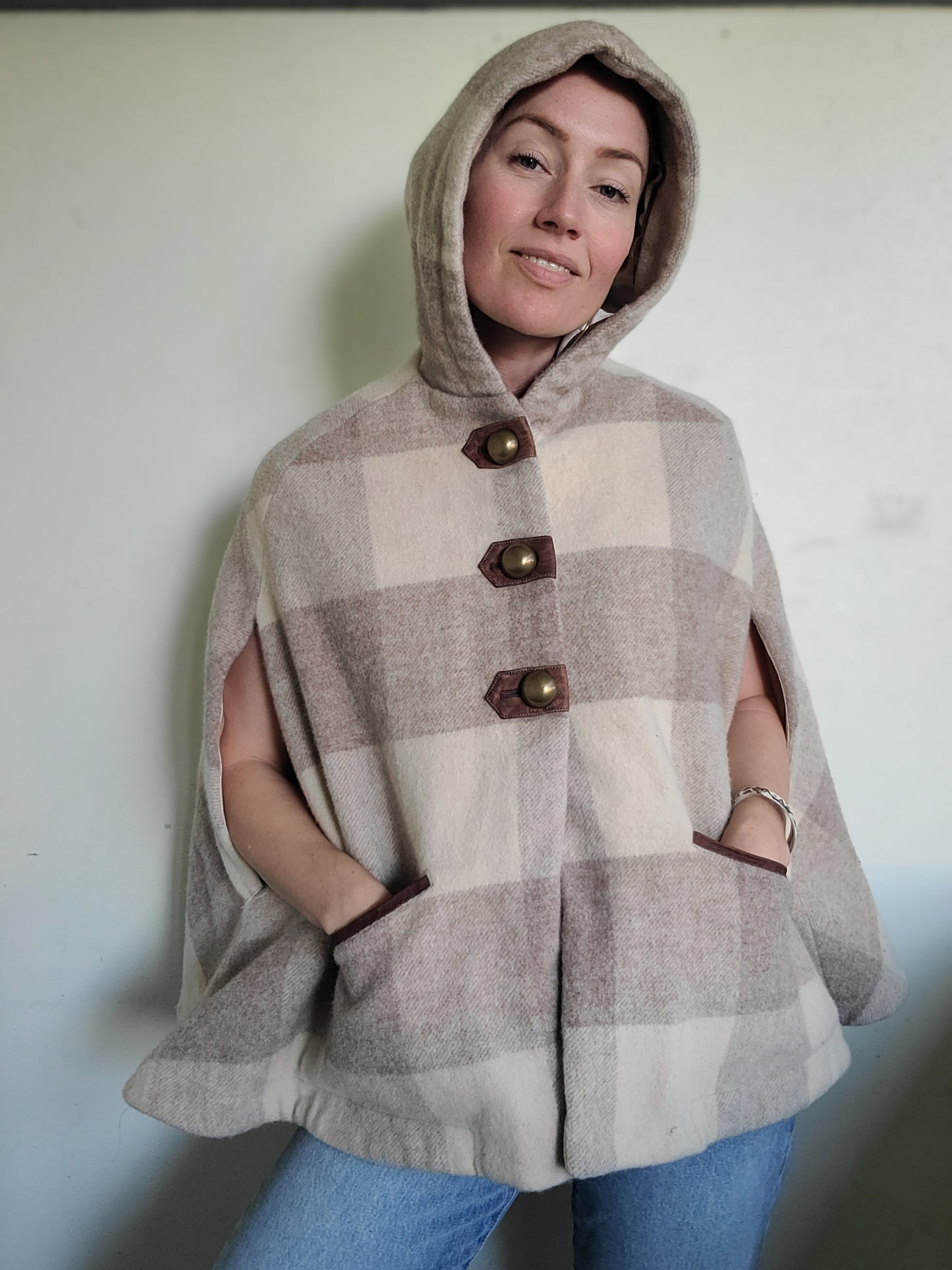 The Anne Wool Plaid Cape by Tuck Shop Trading Co. O/S