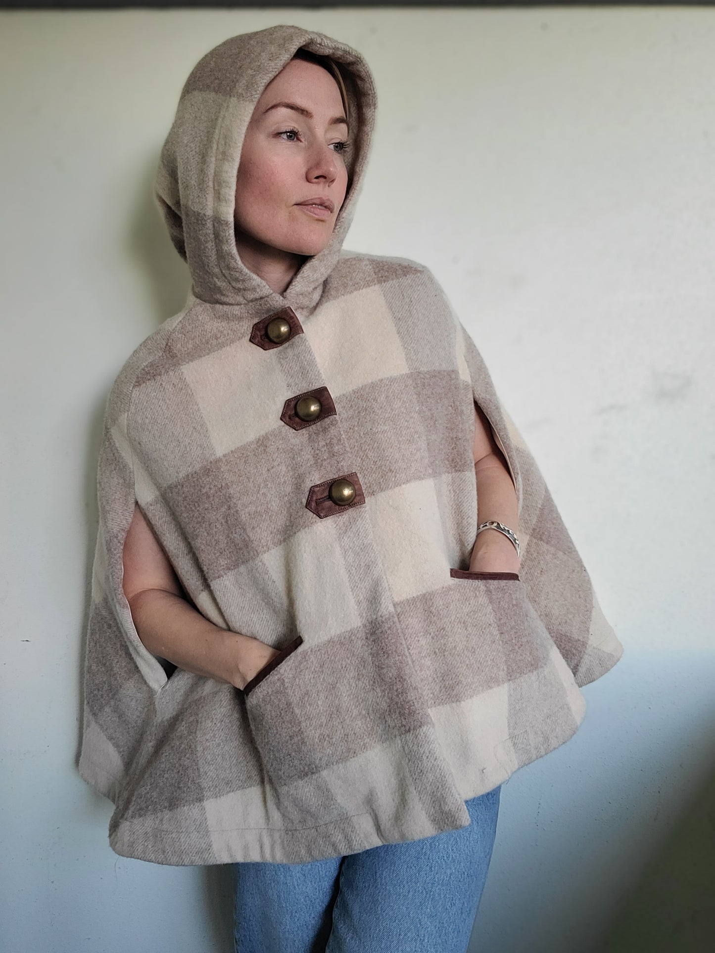 The Anne Wool Plaid Cape by Tuck Shop Trading Co. O/S