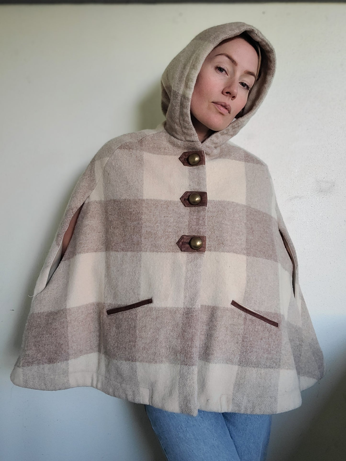 The Anne Wool Plaid Cape by Tuck Shop Trading Co. O/S