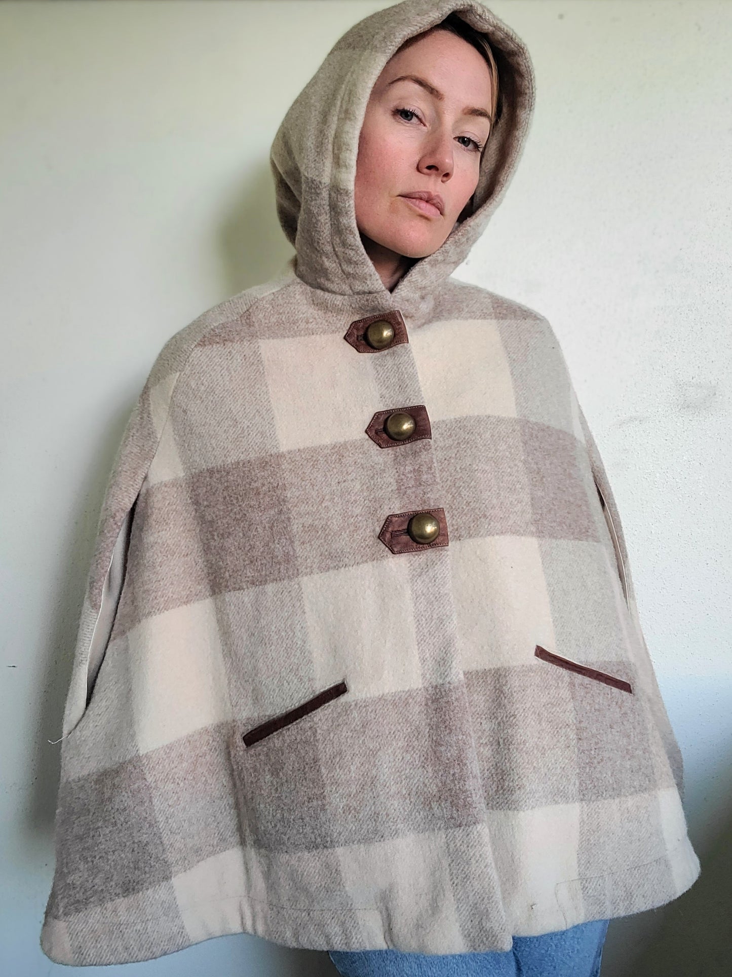 The Anne Wool Plaid Cape by Tuck Shop Trading Co. O/S