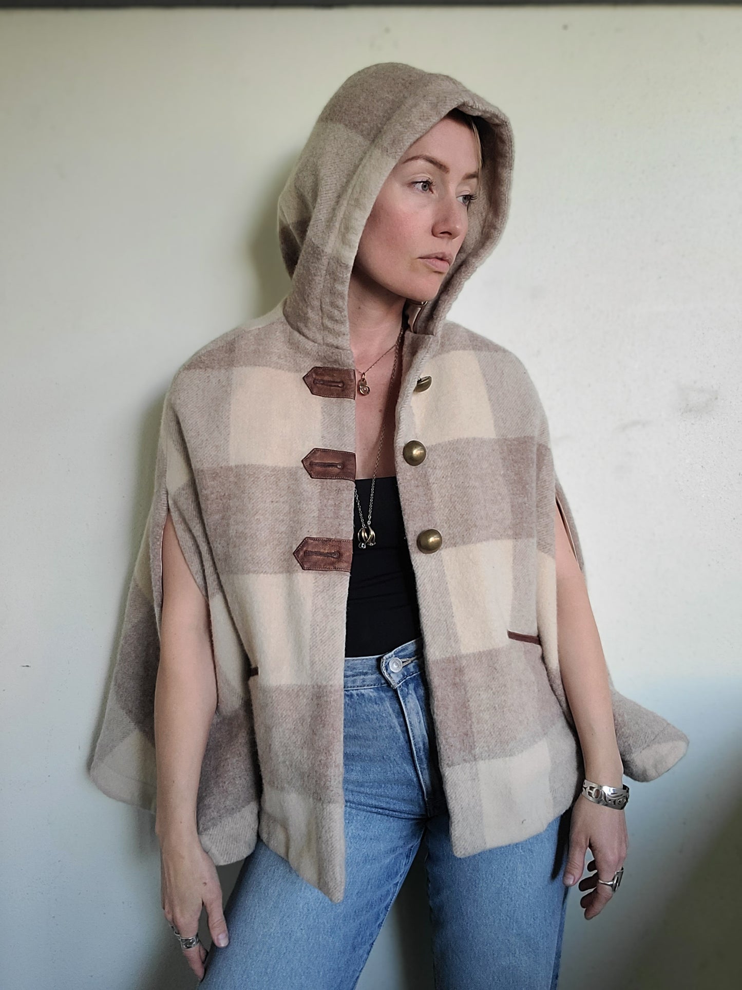 The Anne Wool Plaid Cape by Tuck Shop Trading Co. O/S