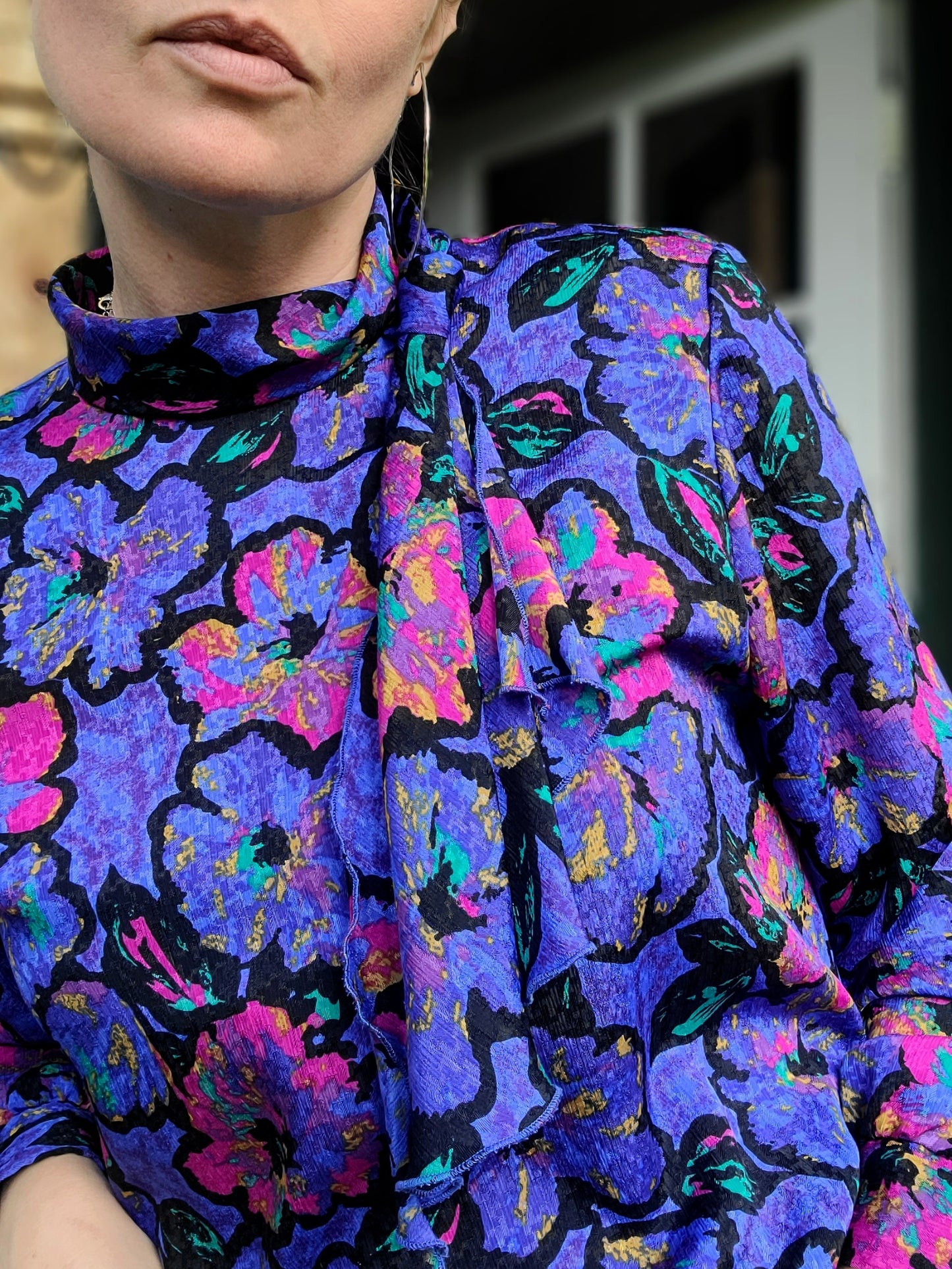 The Dalila Vintage Floral 1980s Blouse M