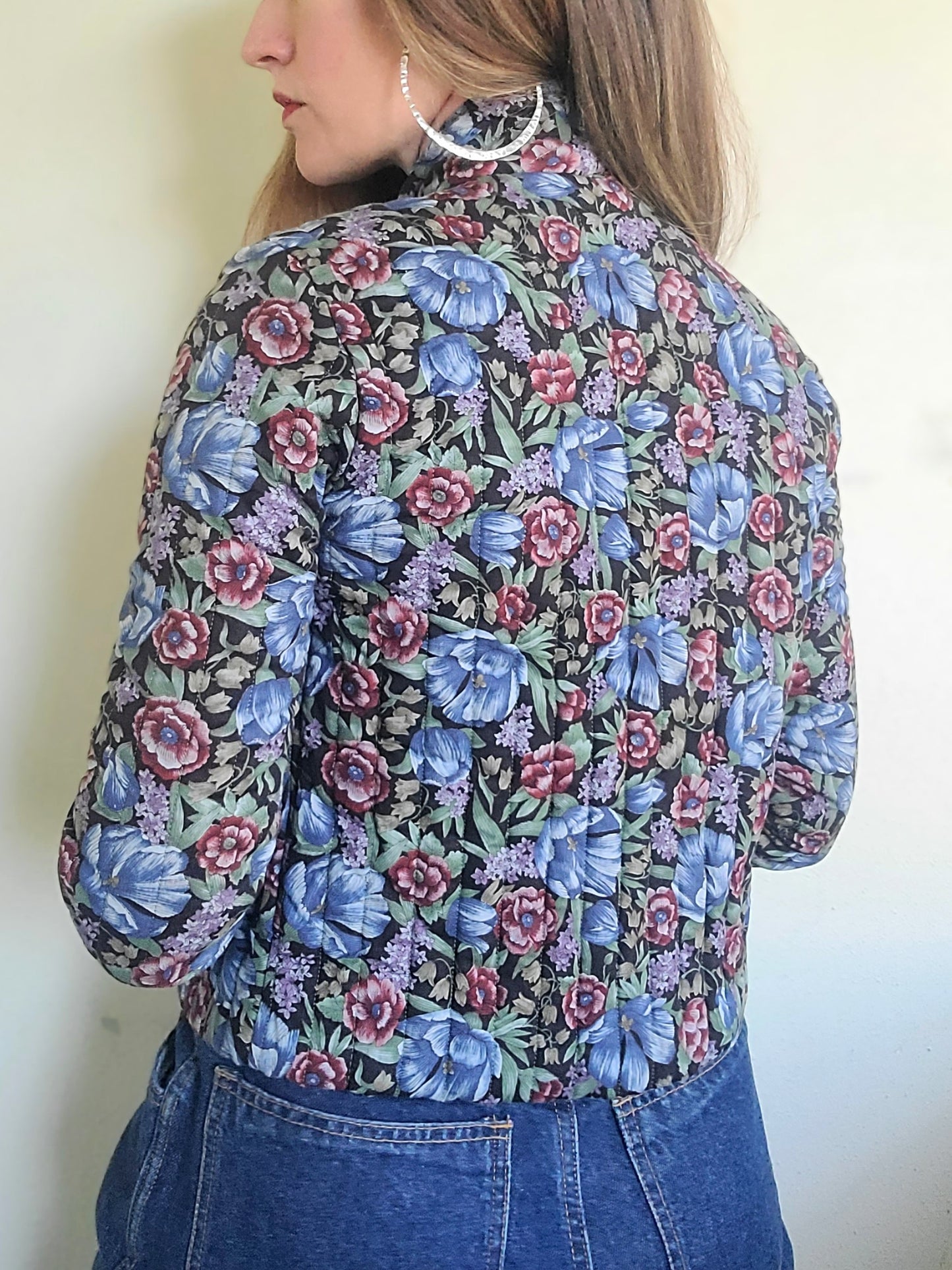 The Rhiannon Vintage 80s Quilted Floral Babydoll Blazer XS-S