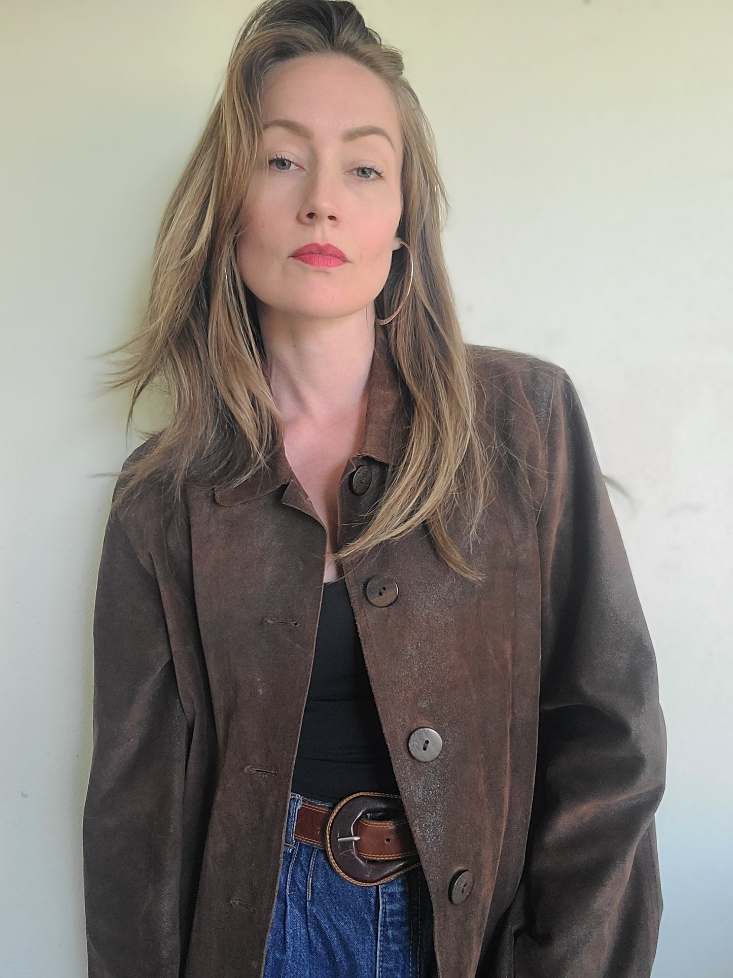 The Petra Preloved Oiled Suede Jacket by J Jill M
