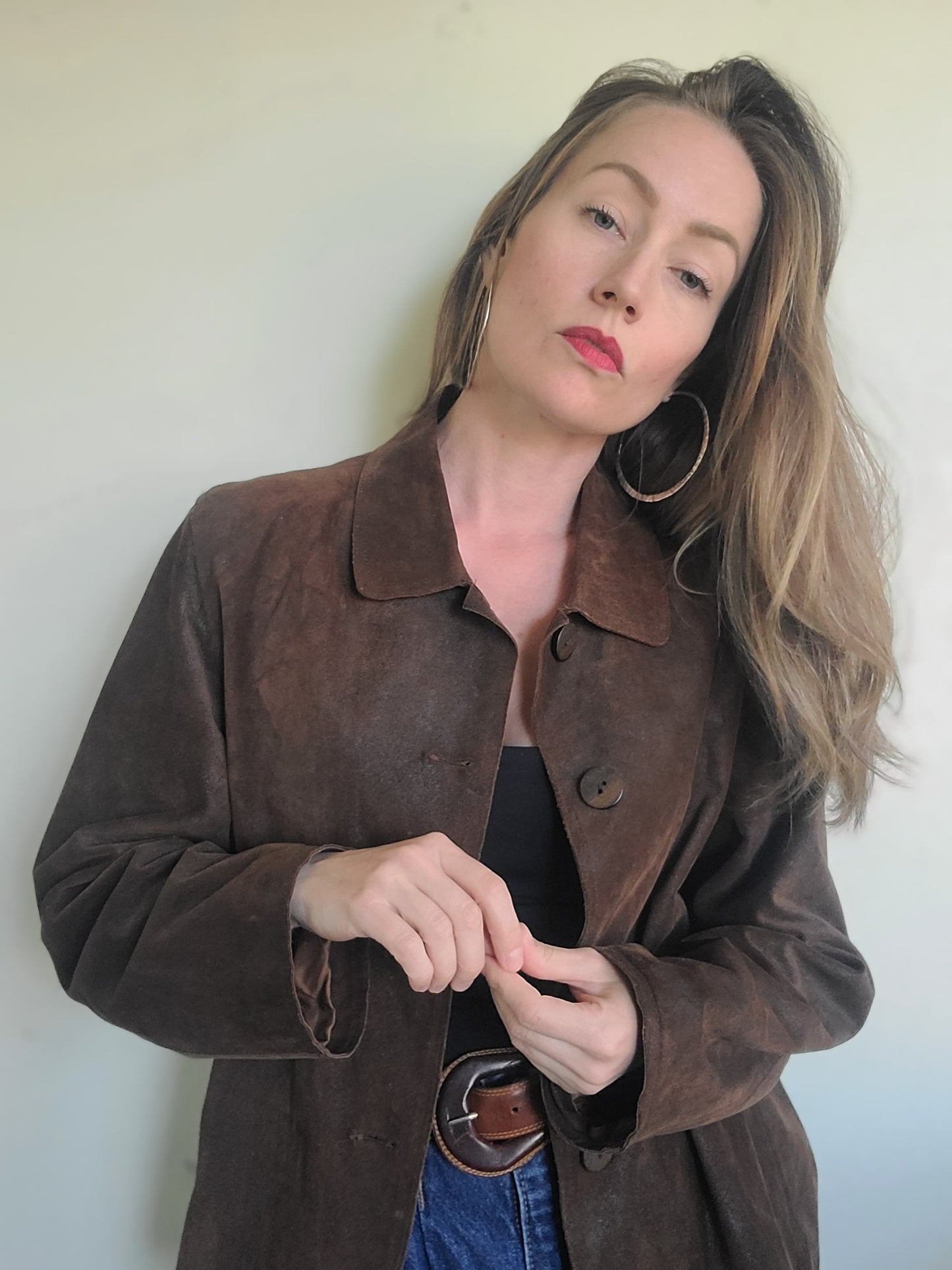 The Petra Preloved Oiled Suede Jacket by J Jill M