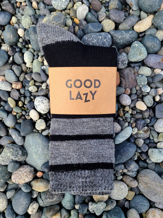 The GoodLazy Merino Wool Low Crew Sock - Black