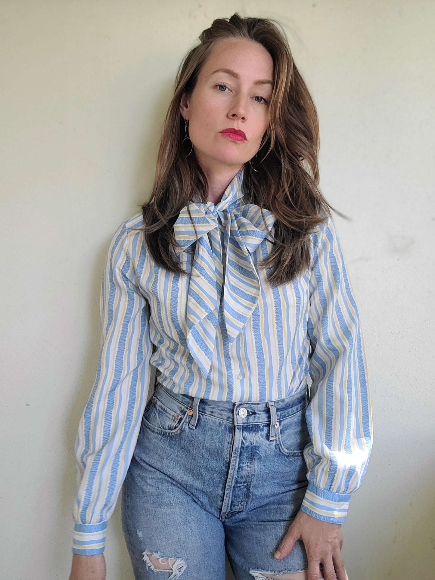 The Anne Vintage 70s Ascot Tie Blouse S