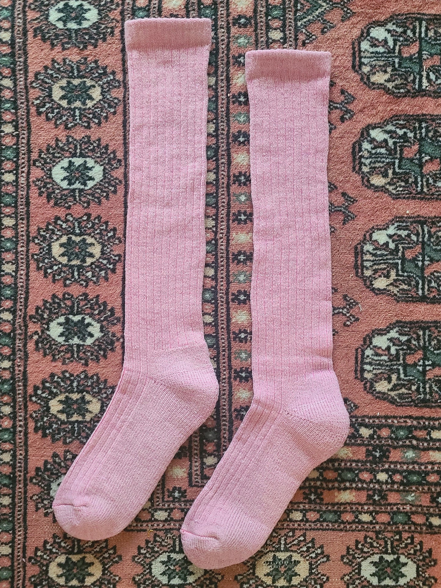 The Bethany Tall Ribbed Slouch Sock - Powder Pink