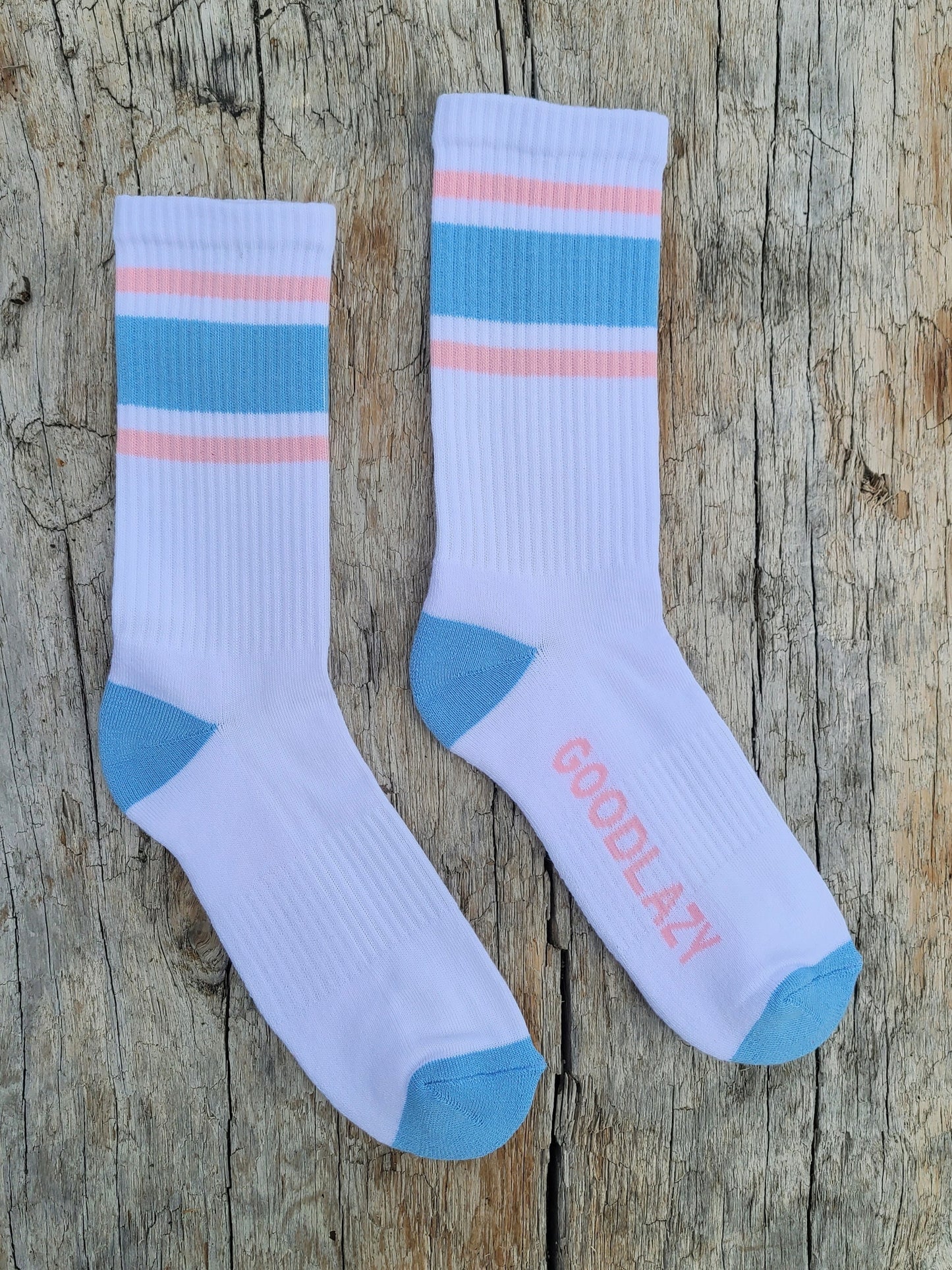 The GoodLazy Athletic Retro Organic Cotton Crew Sock - White