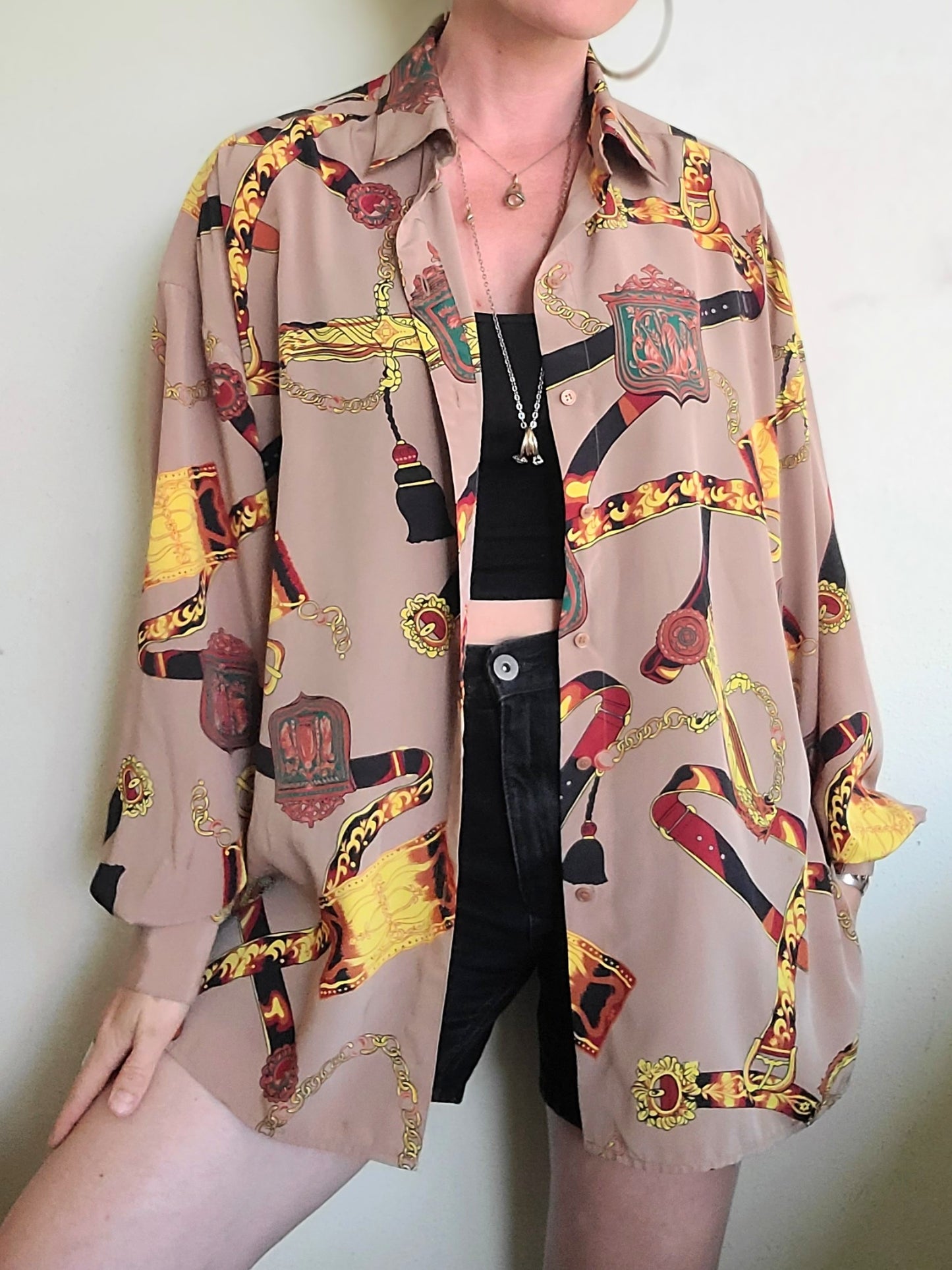 The Regina Vintage 90s Baroque Button Down XL