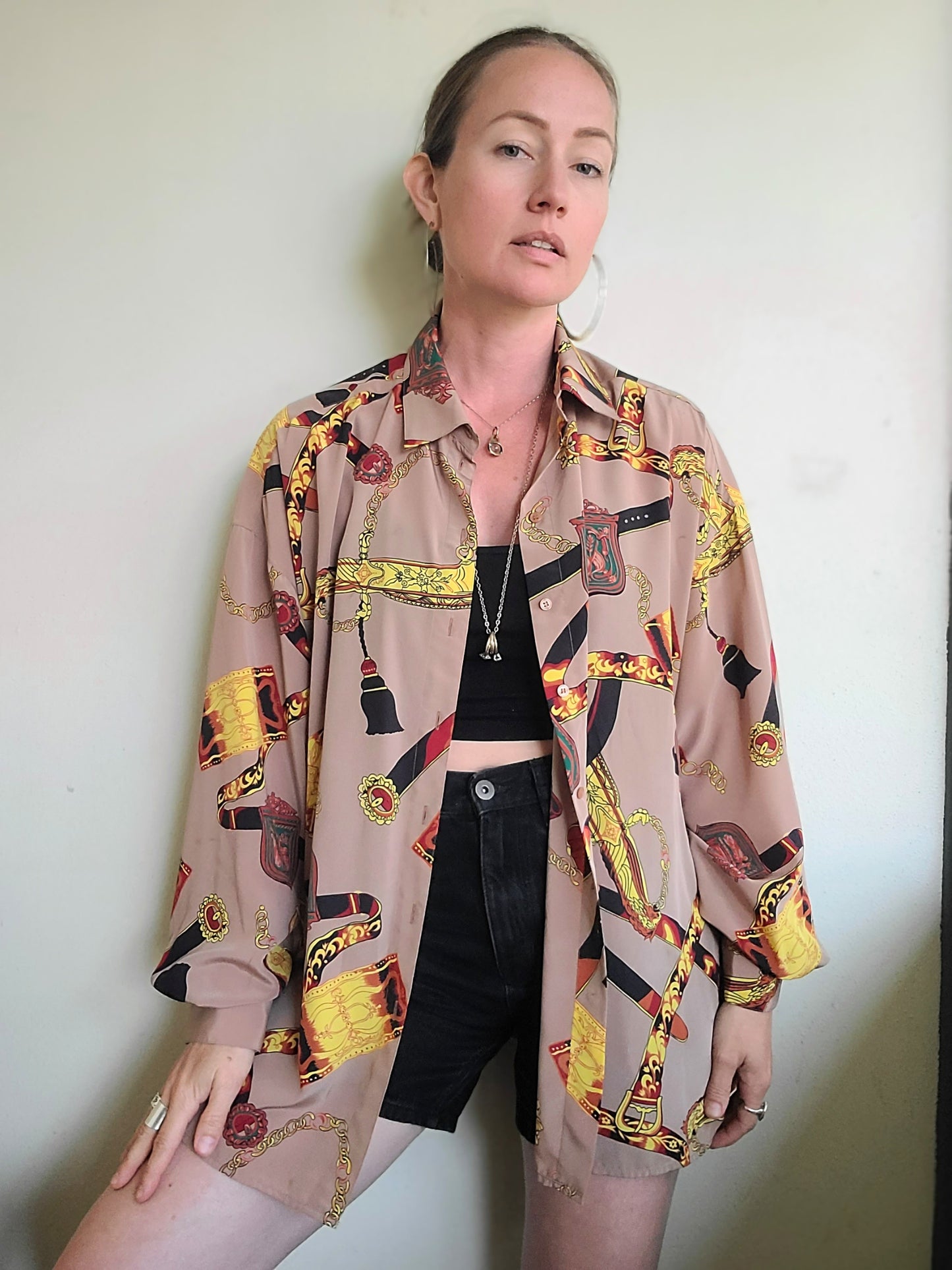 The Regina Vintage 90s Baroque Button Down XL