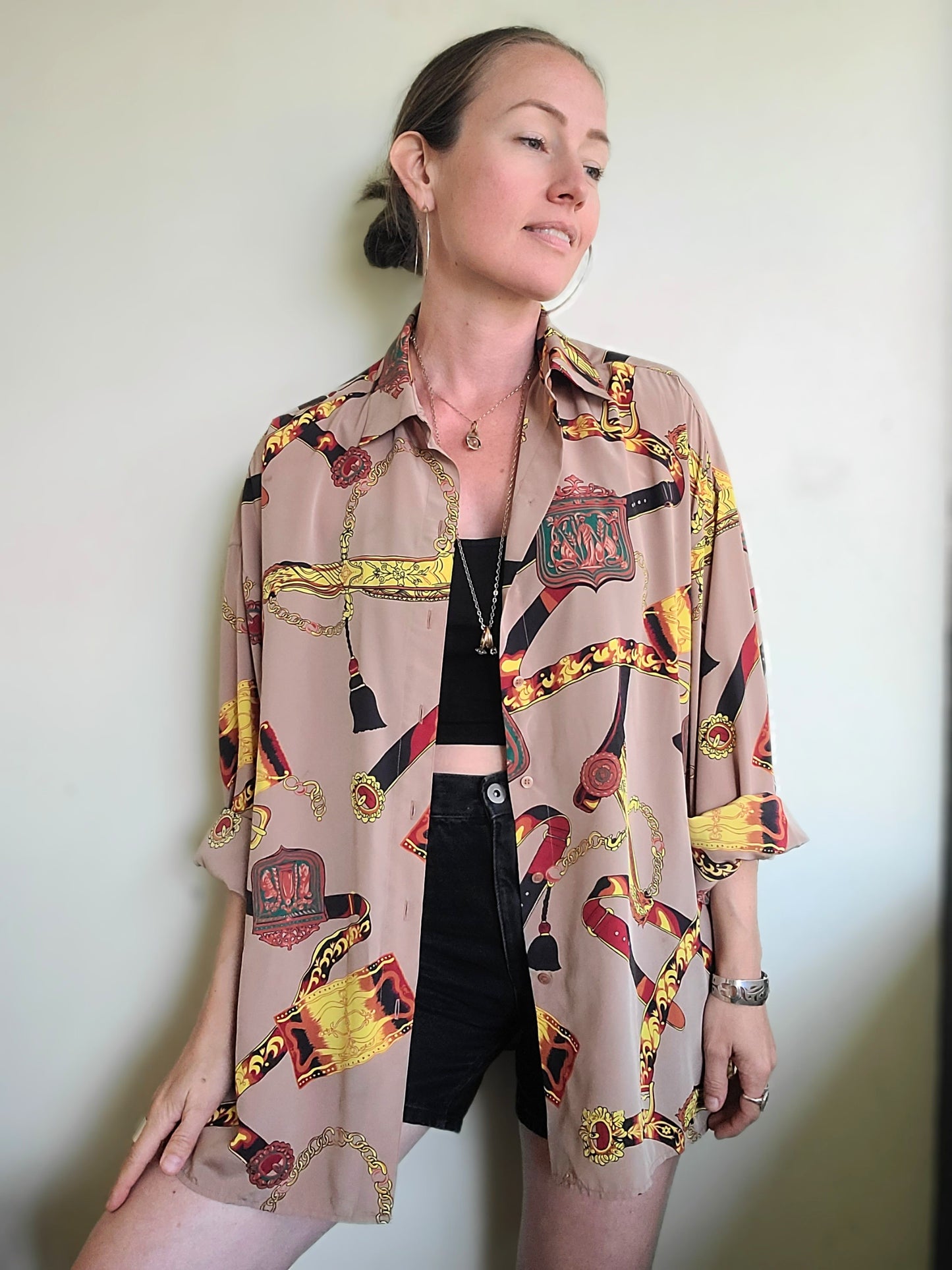 The Regina Vintage 90s Baroque Button Down XL