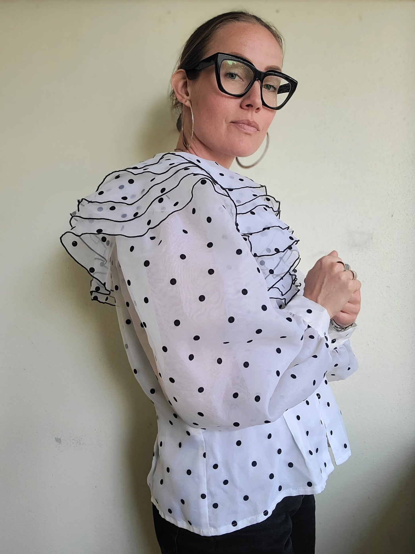 The Layer Cake Vintage 80s Polka Dot Blouse L