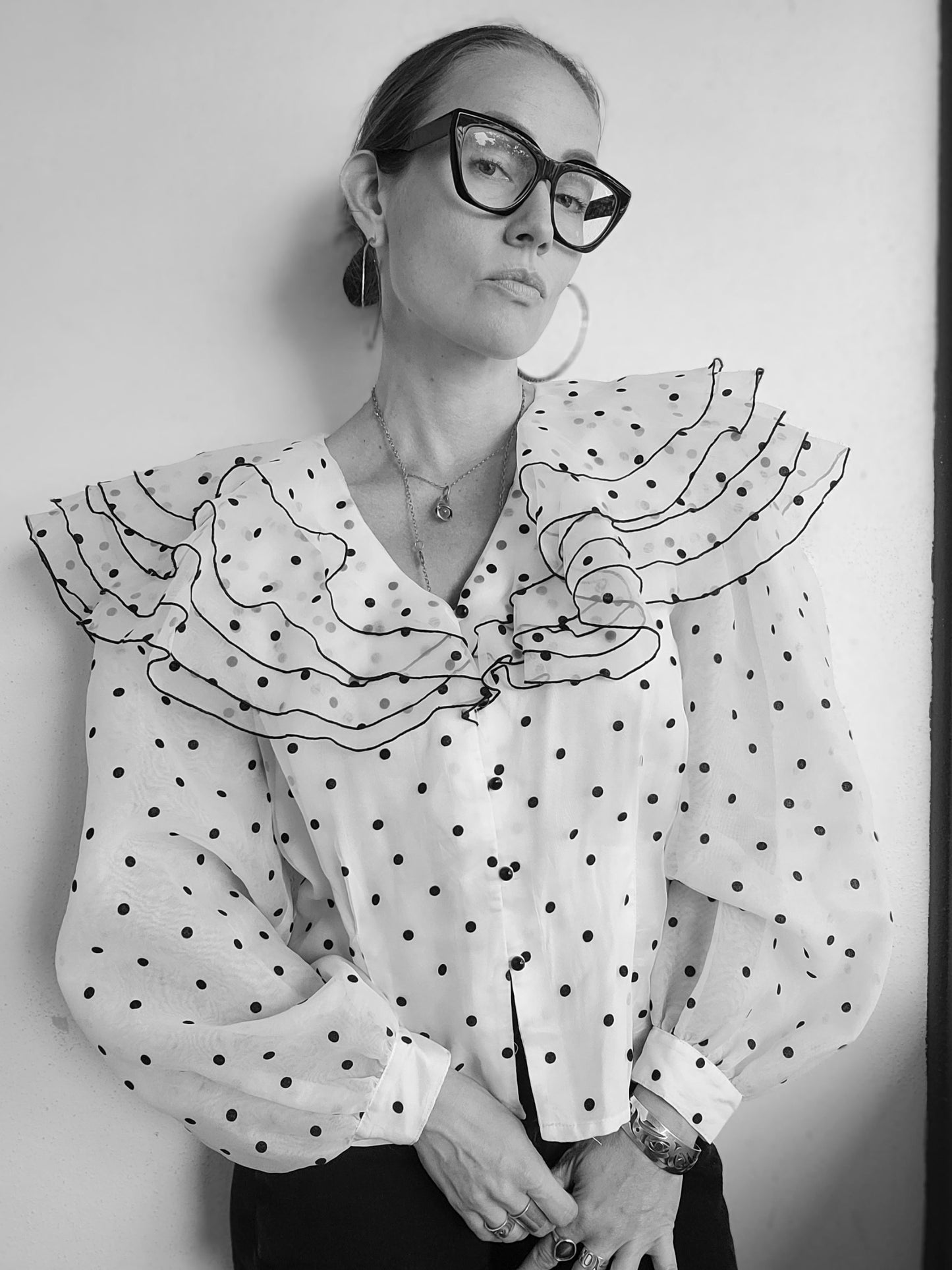 The Layer Cake Vintage 80s Polka Dot Blouse L