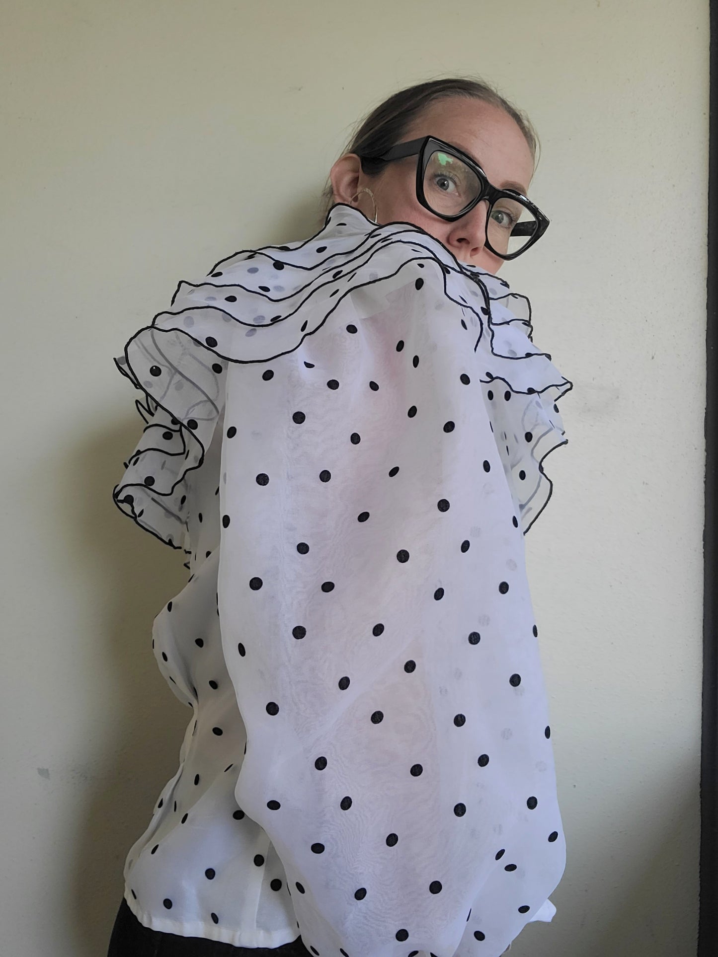 The Layer Cake Vintage 80s Polka Dot Blouse L