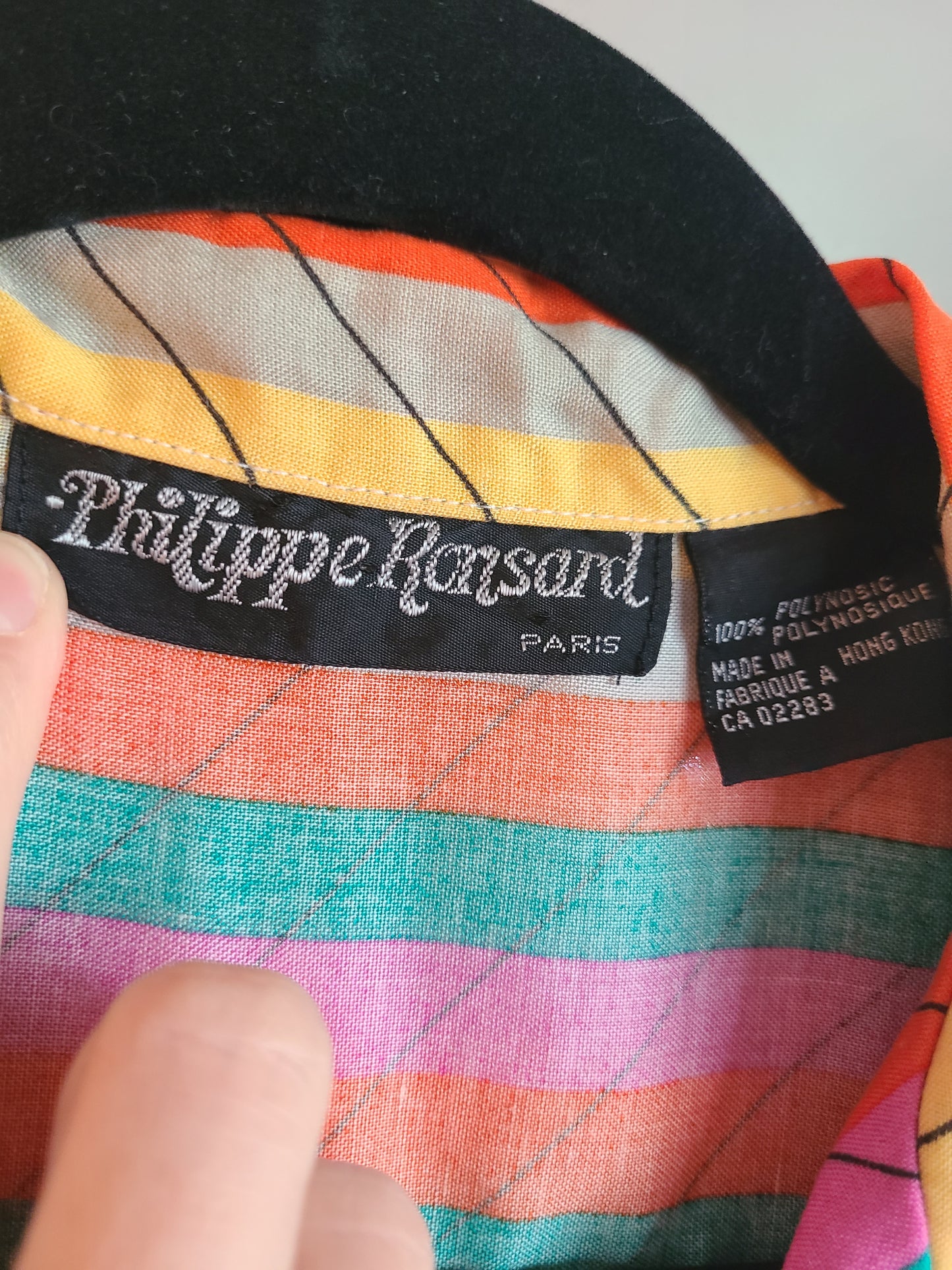 The Philippe Ronsard Rainbow Vintage 70s Blouse S/M