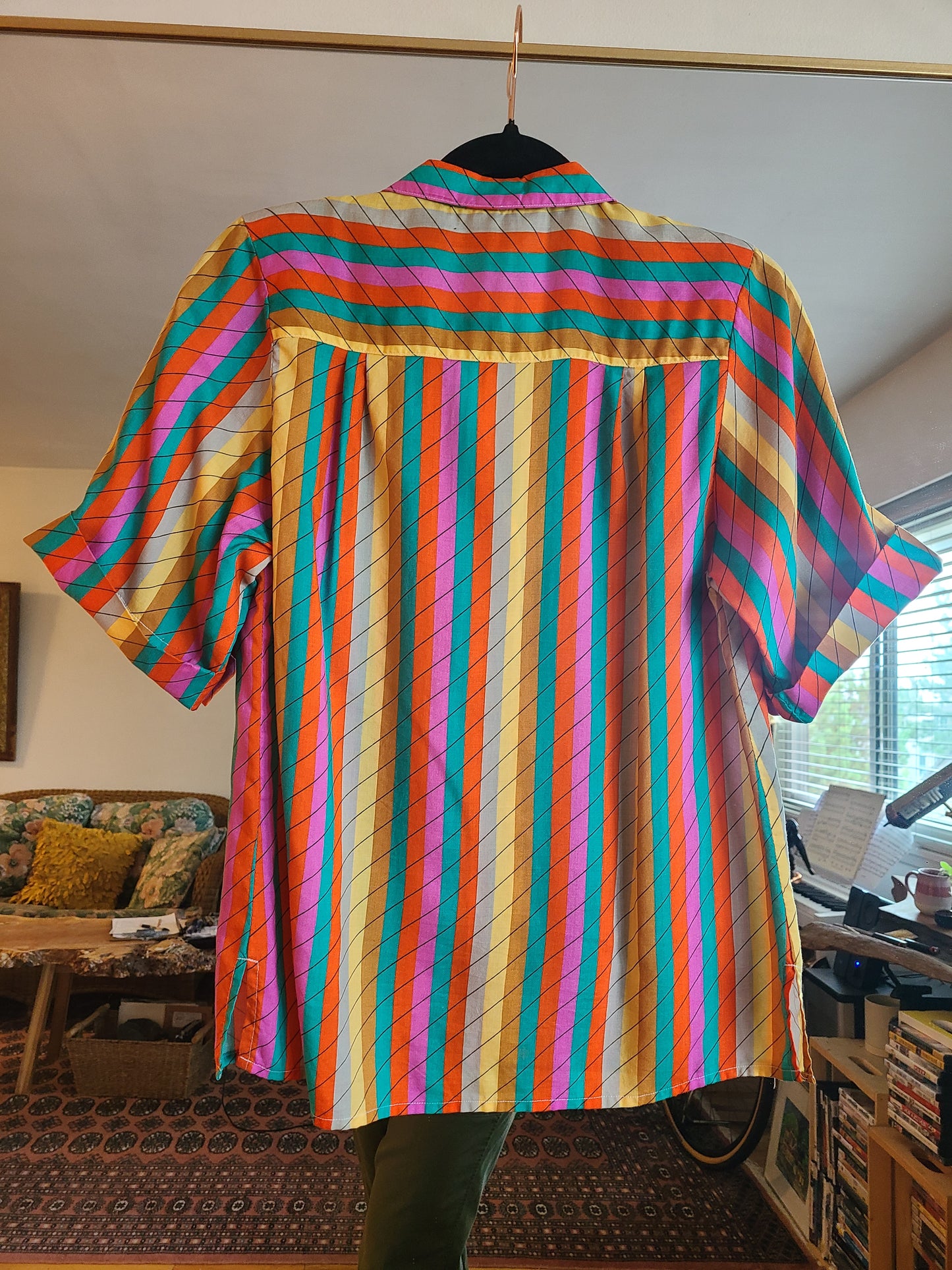 The Philippe Ronsard Rainbow Vintage 70s Blouse S/M