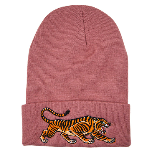 Tiger Beanie: Dusty Pink