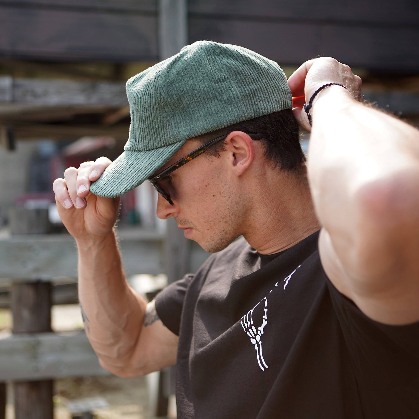 Stuntin Blank Corduroy Hat: Bone