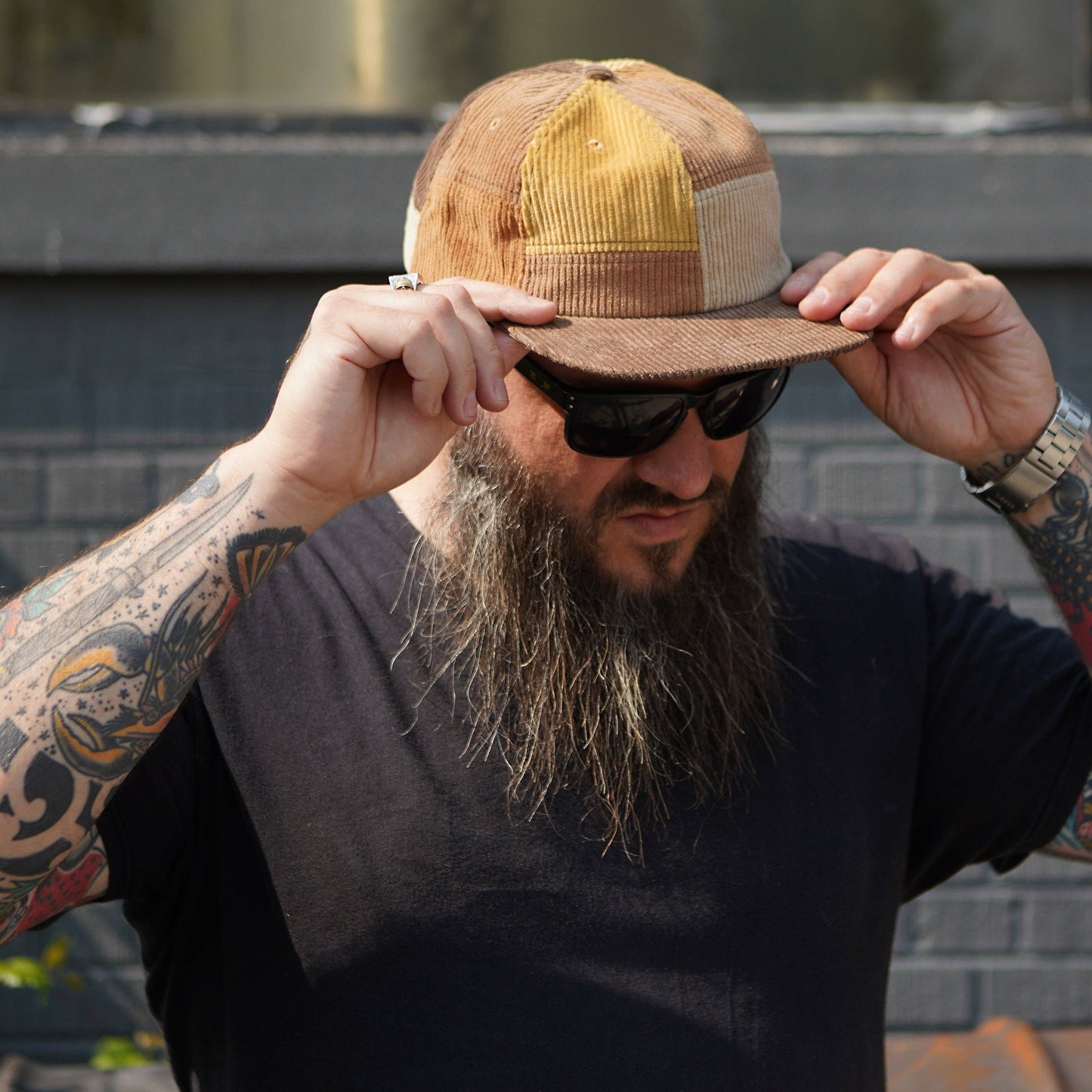 Patchwork Corduroy Hat: Desert