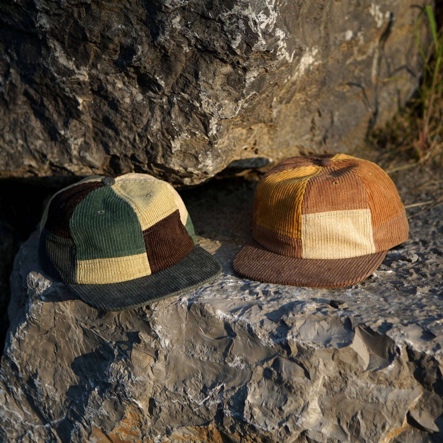 Patchwork Corduroy Hat: Desert