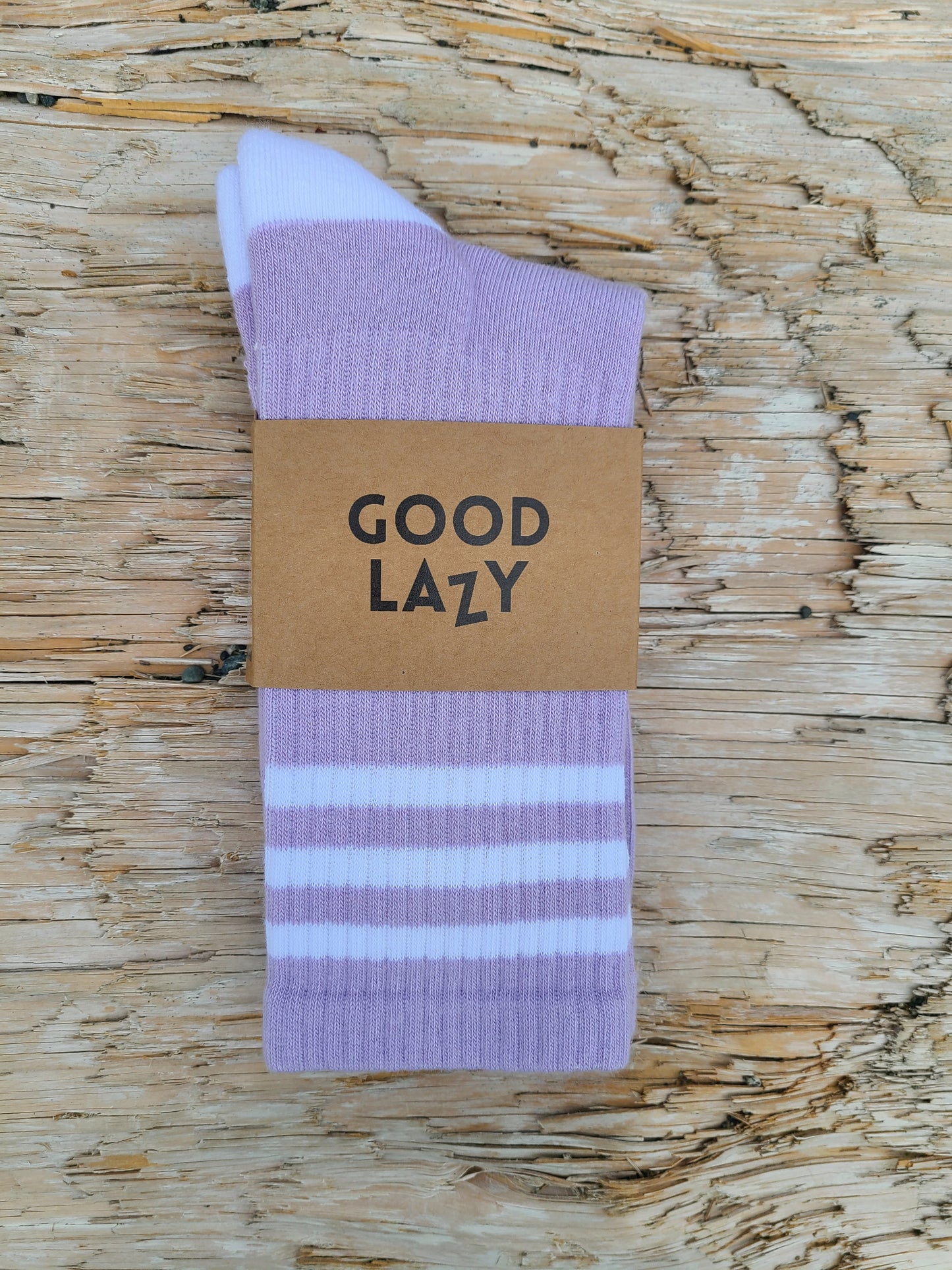 The GoodLazy Athletic Retro Organic Cotton Crew Sock - Lilac